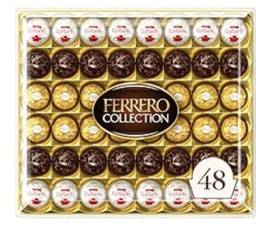 Ferrero Collection Gourmet Gift Box, 48 Assorted Chocolate with Dark Chocolate, Coconut, and Milk Chocolate, 18.2 oz | 6.1 oz, Dark Chocolate and Coconut, Treats customer photo 1