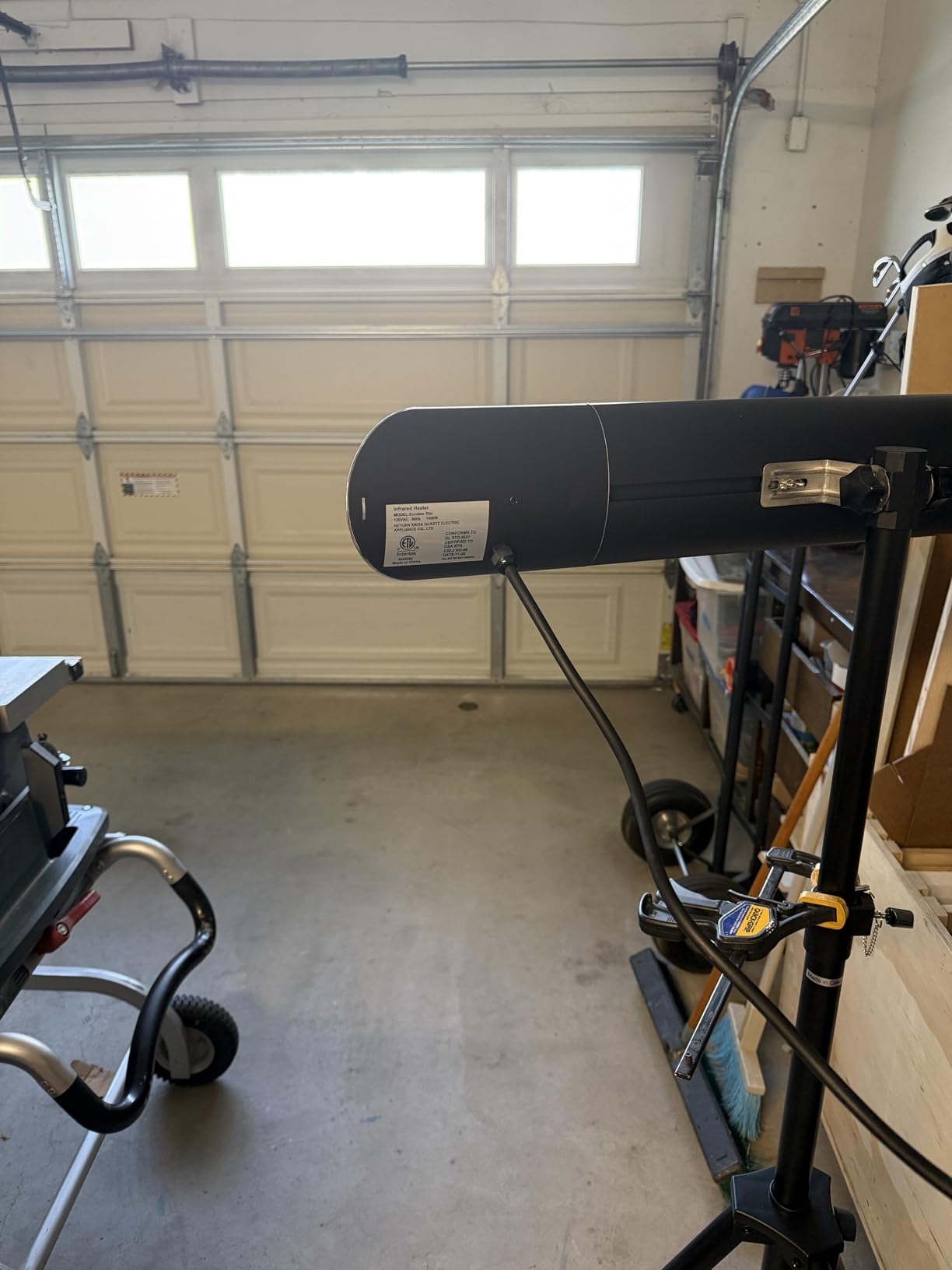 Briza Infrared Electric Patio Heater - Indoor/Outdoor Heater - Portable Wall/Garage Heater - 1500W - use with Stand - Mount to Ceiling/Wall customer photo 1