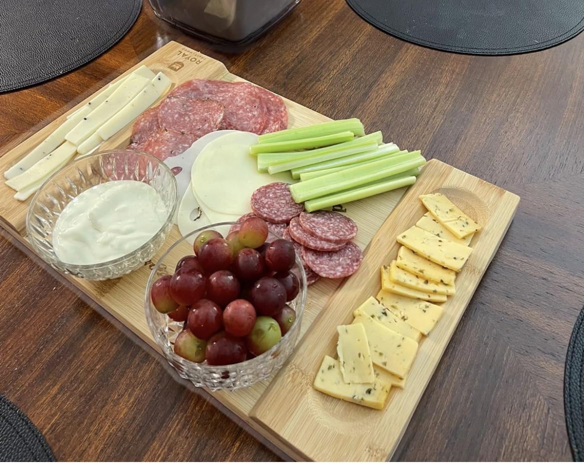 ROYAL CRAFT WOOD Premium Bamboo Charcuterie Board Set - Cheese Platter & Serving Tray & Serving Utensils - Perfect Housewarming Gift, Wedding, Bridal Shower Gift - Ideal for Entertaining and New Home customer photo 1