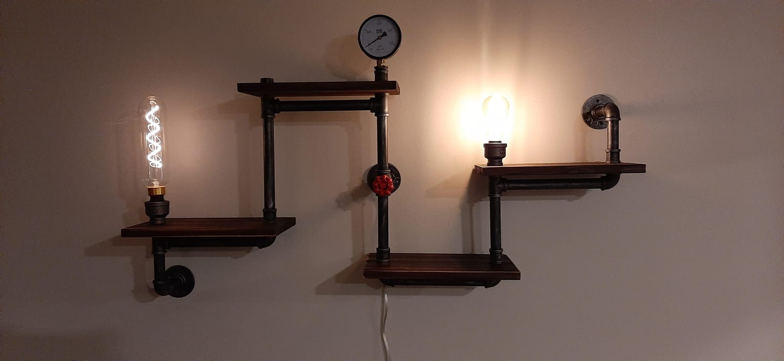 Industrial Pipe Bookshelves Rustic Wood Ladder Bookshelf, Industrial Pipe Shelf for Living Room Decor and Storage, Bookcase (Only One Shelf) customer photo 1