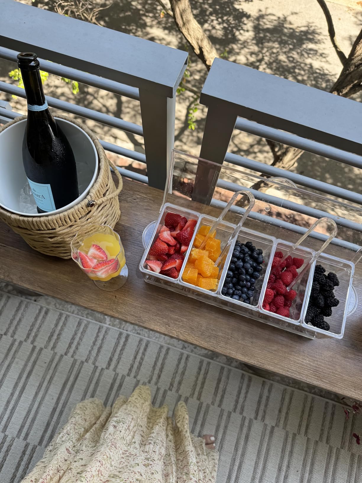 5-Grid Removable Condiment Tray with Ice Cooler, Salad Platter for Home Bar | Accessories with small spoons, tongs, scoop, Party-friendly, Dishwasher Safe, Saves a lot of space, Easy to clean customer photo 1