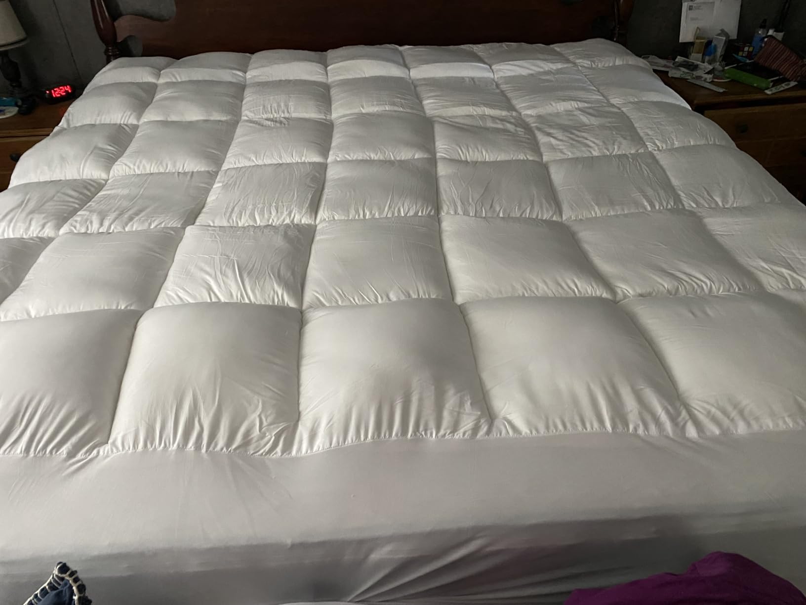 COONP Queen Mattress Topper, Cotton Extra Thick Pillow Top Mattress Pad | 100% Cotton Top Bed Topper Protector, Cooling Mattress Cover for Back Pain, Soft Breathable for Hot Sleeper, White customer photo 1