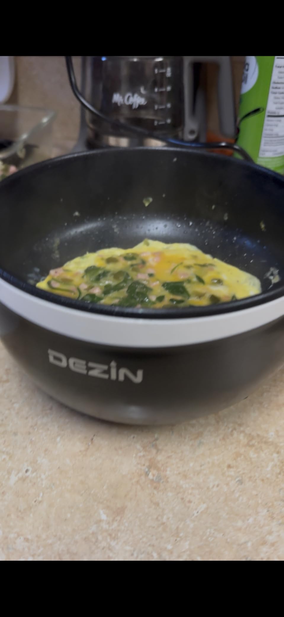 Dezin Electric Pot, 1.5L Non-Stick Portable Hot Pot Electric Upgraded, 700W | Dual Power, Electric Pot for Cooking Steak, Egg, Oatmeal, Mini Ramen Cooker for Dorm, Travel, Camping, RV, Office, Beige Pan customer photo 1