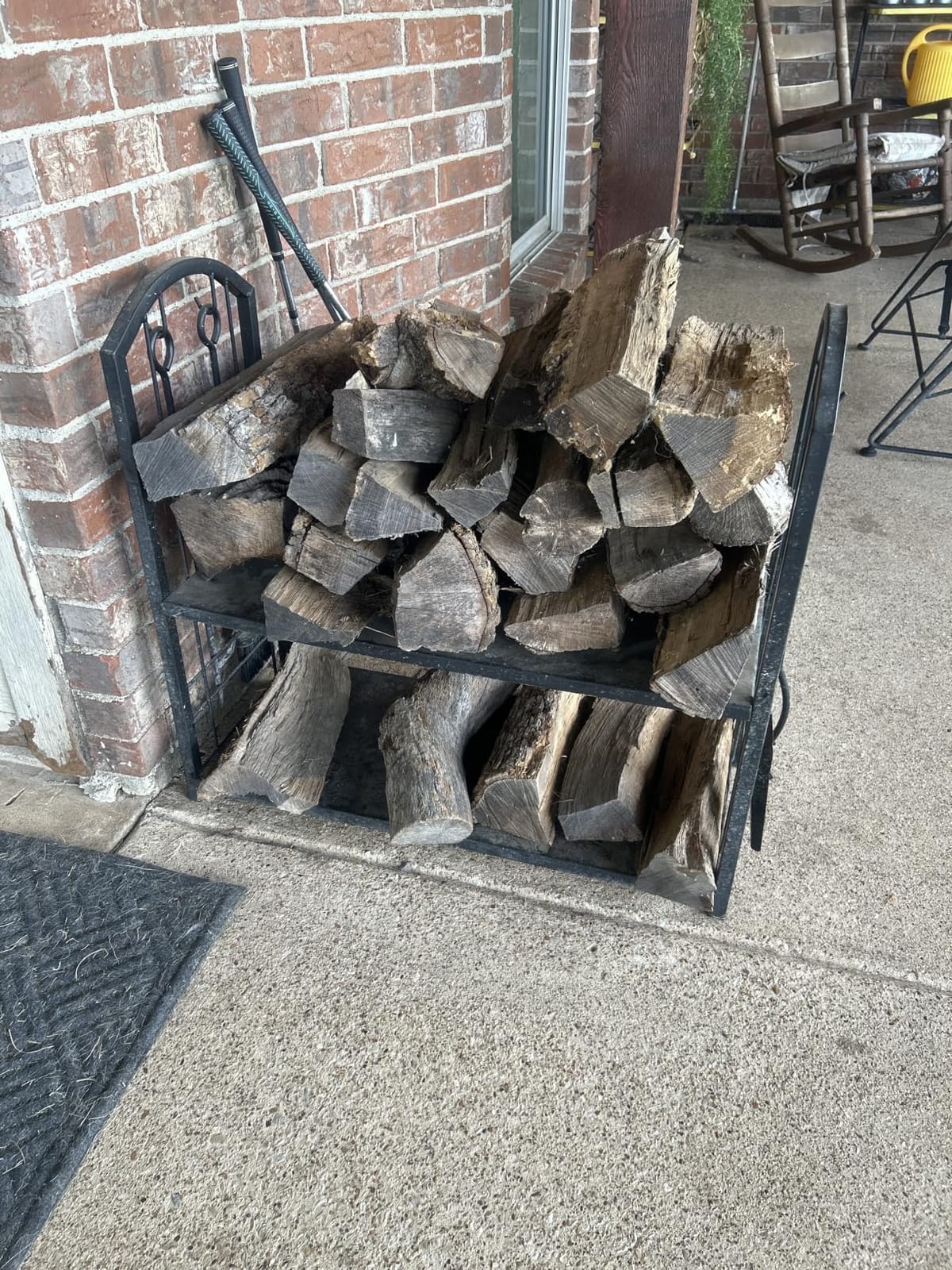 Fire Beauty Fireplace Firewood Log Rack 5-Piece Storage Logs Holder with Tools Set with 4 Tools Set Fireside Holders Wood Lumber Storage Stacking Black customer photo 2