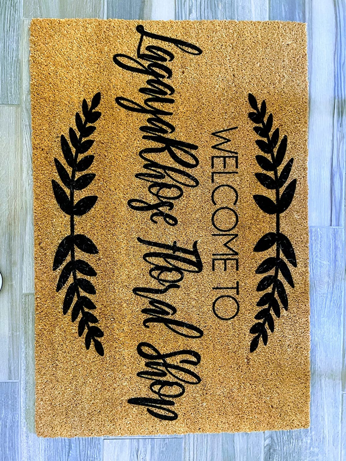 Doormat - Personalized Family Name Welcome Door Mat with Botanical Leaves | Housewarming & Closing Gift, Front Porch Entryway Decor, Rustic Leaf Design, Coir Fiber, New Apartment, House Decor customer photo 2