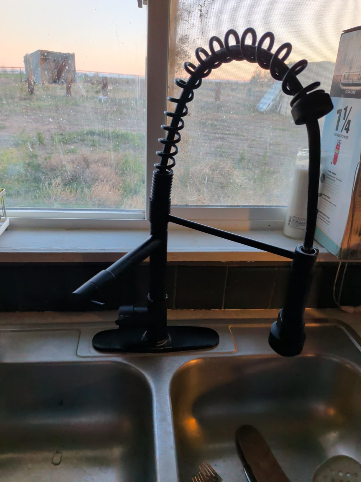GIMILI Kitchen Faucet with Pull Down Sprayer Brushed Nickel | Single Hole Stainless Steel Sink Faucet, Suitable for Farmhouses, RV, Laundry Room, Outdoor, and Campers customer photo 1
