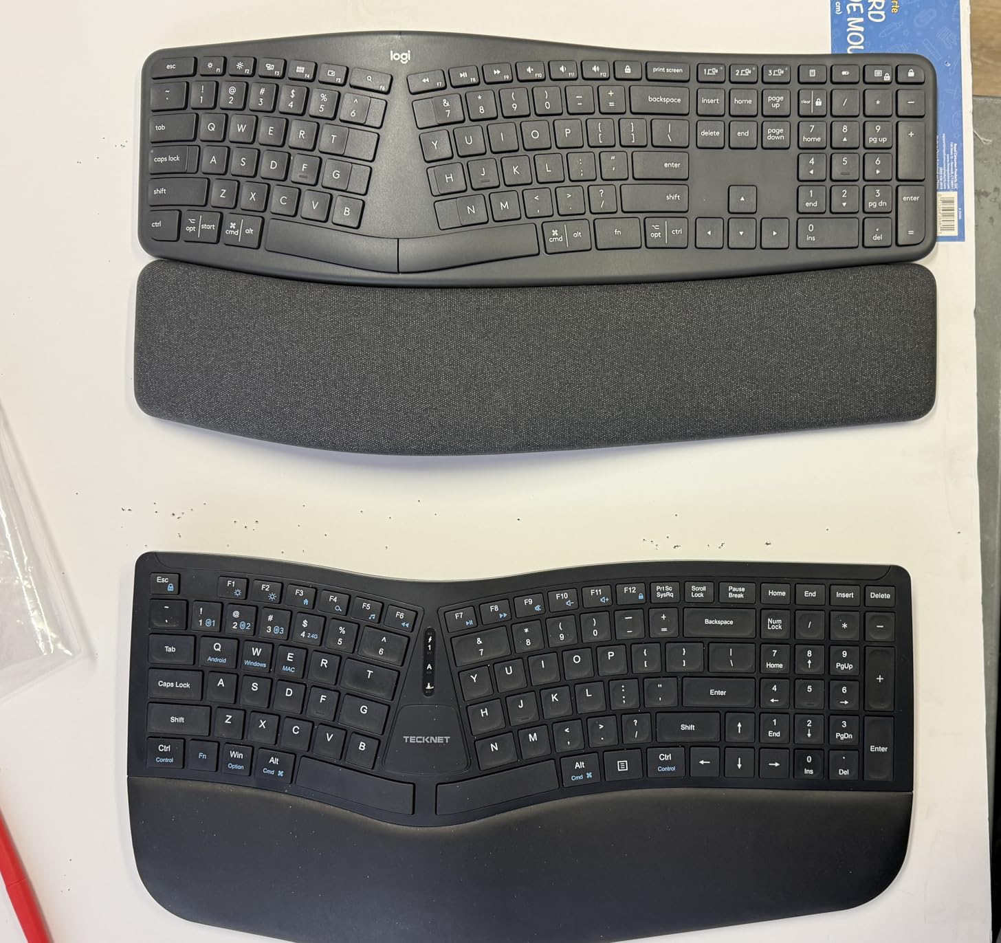 Logitech Ergo K860 Wireless Ergonomic Split Keyboard with Wrist Rest | Curved split keyframe, pillowed wrist rest, Bluetooth, USB connectivity with included USB Receiver, Windows Mac compatible customer photo 1