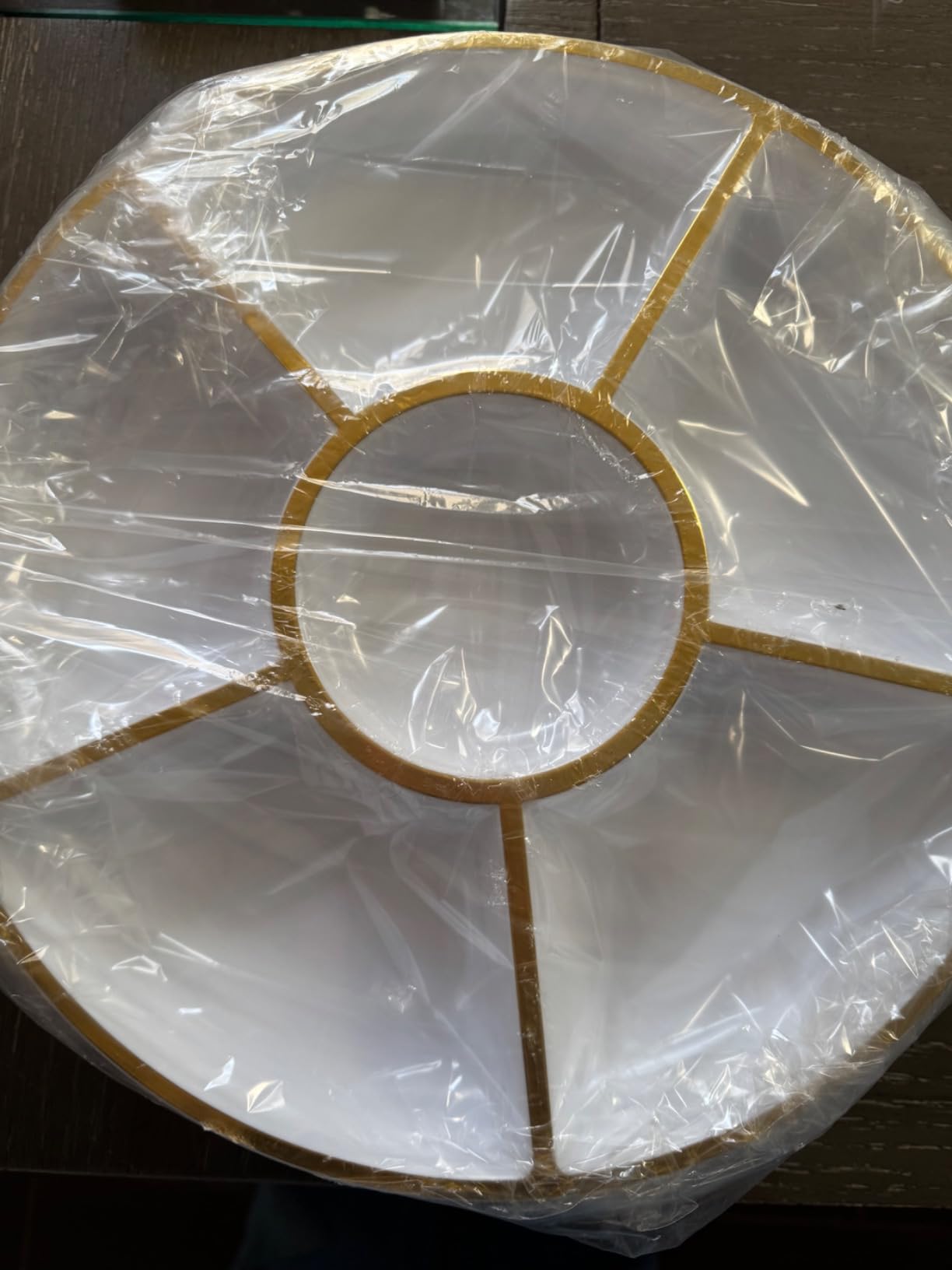 Plasticpro 6 Sectional Round Plastic Serving Tray/Platters Clear Pack of 2 customer photo 1