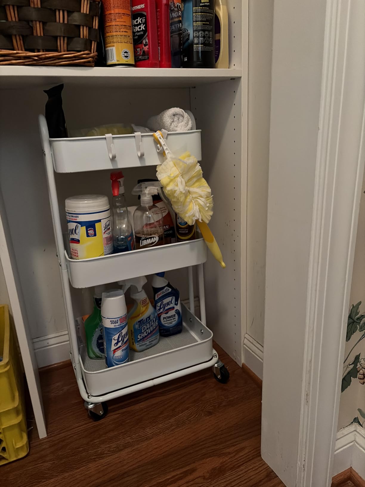 Simple Houseware 3-Tier Heavy Duty Metal Utility Rolling Cart, White customer photo 1