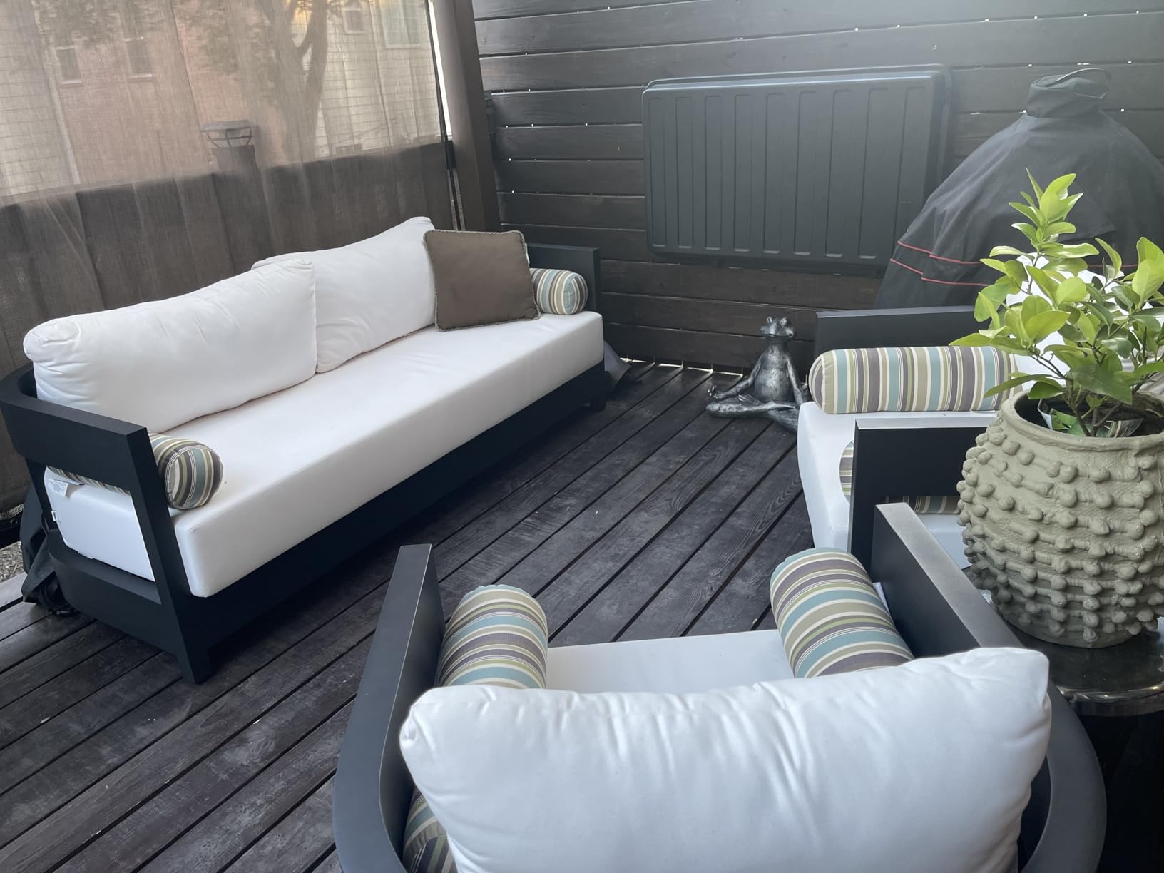 LOVE STORY 3' x 10' Balcony Privacy Screen Cover for Apartment, Dark Grey | HDPE Fabric, 95% UV Block, Fence Cover for Patio Deck, Railing Screen for Porch, Privacy Protective, Custom Size Available customer photo 2