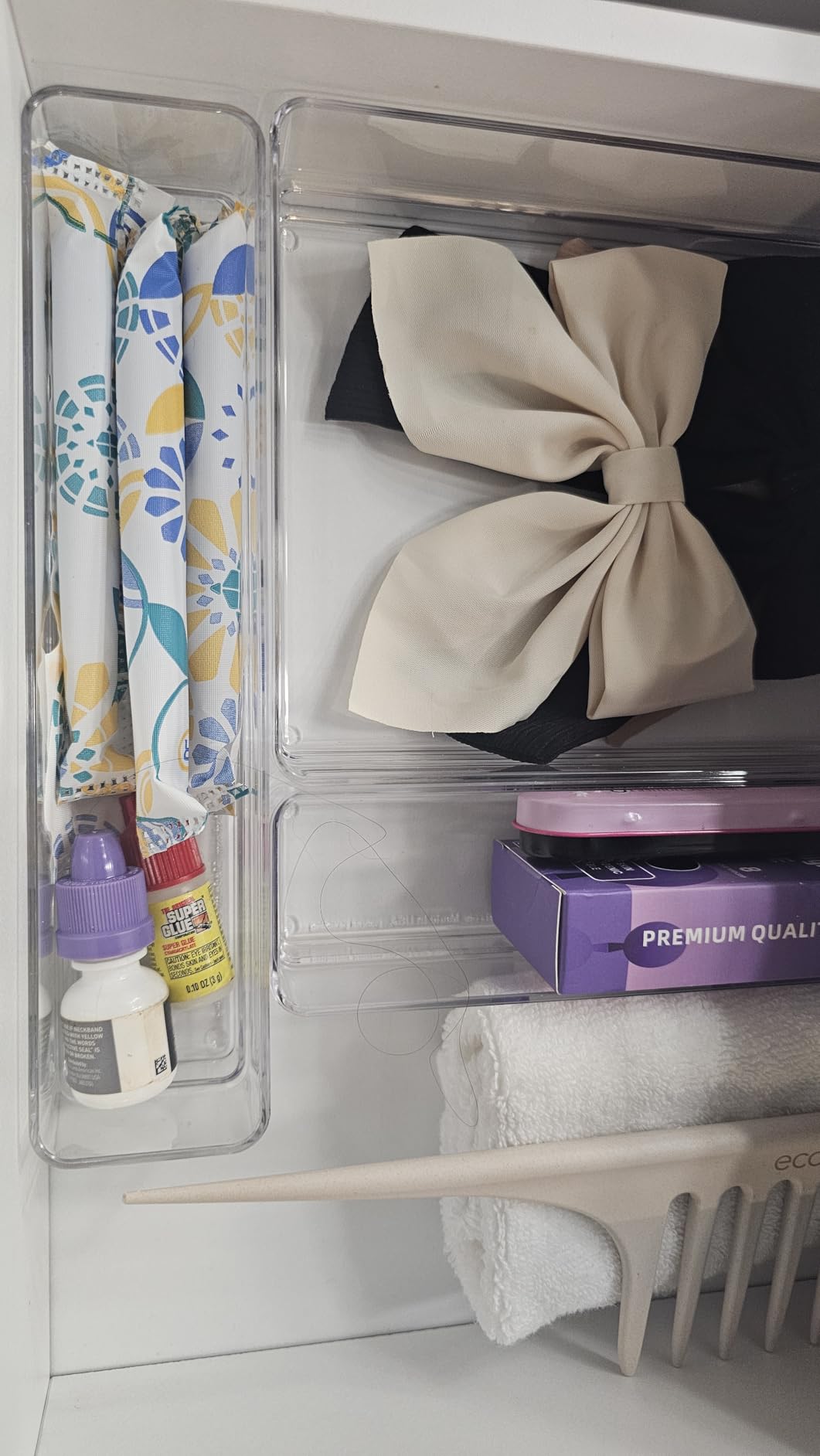 STORi SimpleSort 10-Piece Stackable Clear Drawer Organizer Set | Multi-size Trays | Makeup Vanity Storage Bins and Office Desk Drawer Dividers | Made in USA customer photo 1