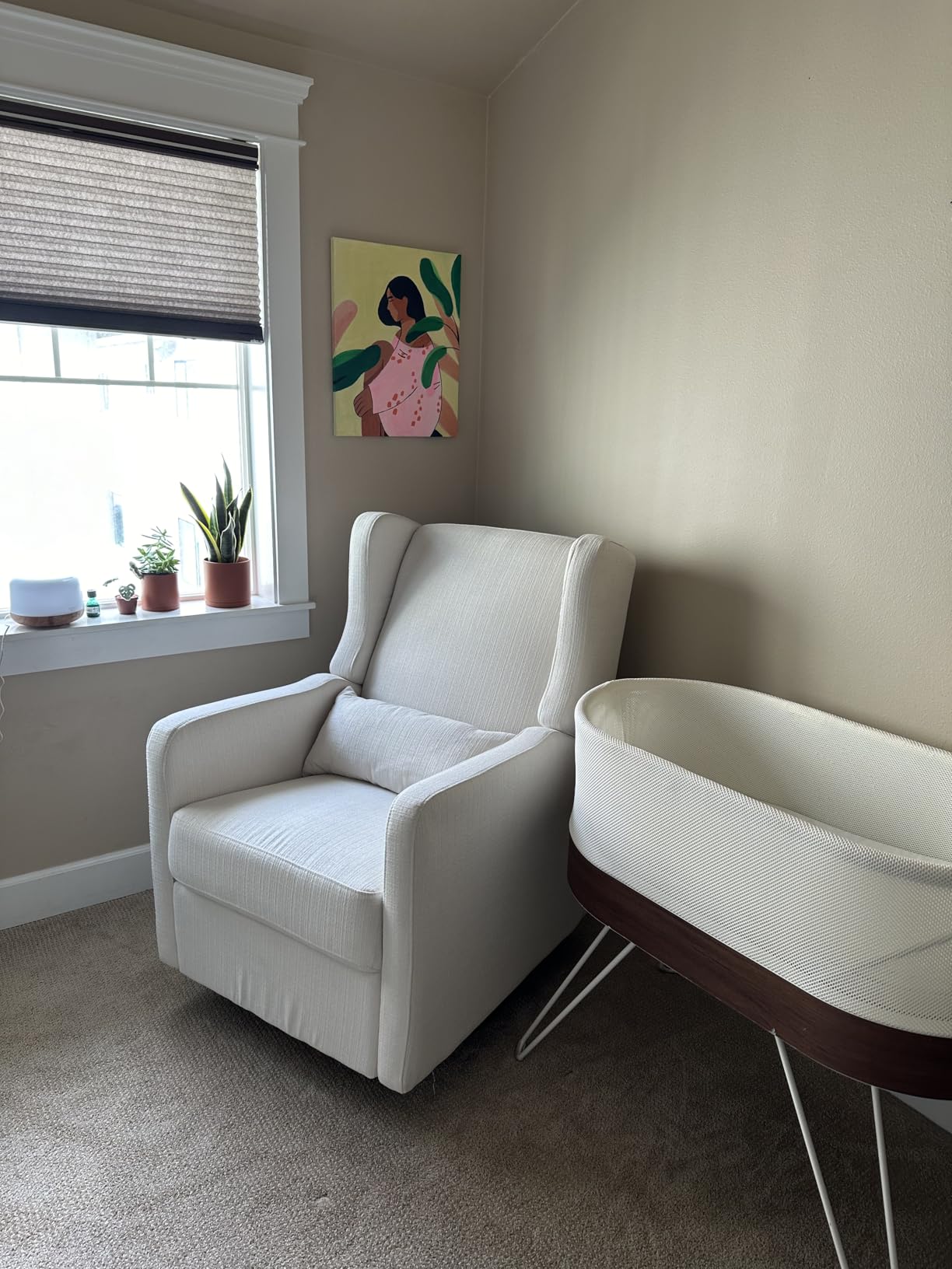 Carter's by DaVinci Arlo Recliner, Cozy Cream | Glider Recliner Nursery Chair w/ 360 Degree Swivel - GREENGUARD Gold & FSC Certified Glider Rocking Chair customer photo 2