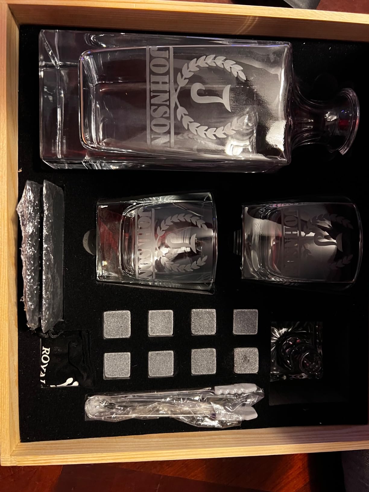 Whiskey Decanter Set for Men, Bourbon Decanter 24 oz with Glasses | Complete Gift with Chilling Stones, Coasters & Tongs customer photo 1