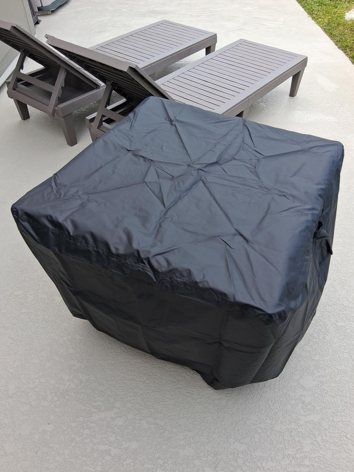 Saking Fire Pit Cover Square Gas Fire Pit Table Cover 28X28 inch, 28 inch Firepit Covers Square Gas Fireplace Cover for Propane Fire Pit customer photo 2