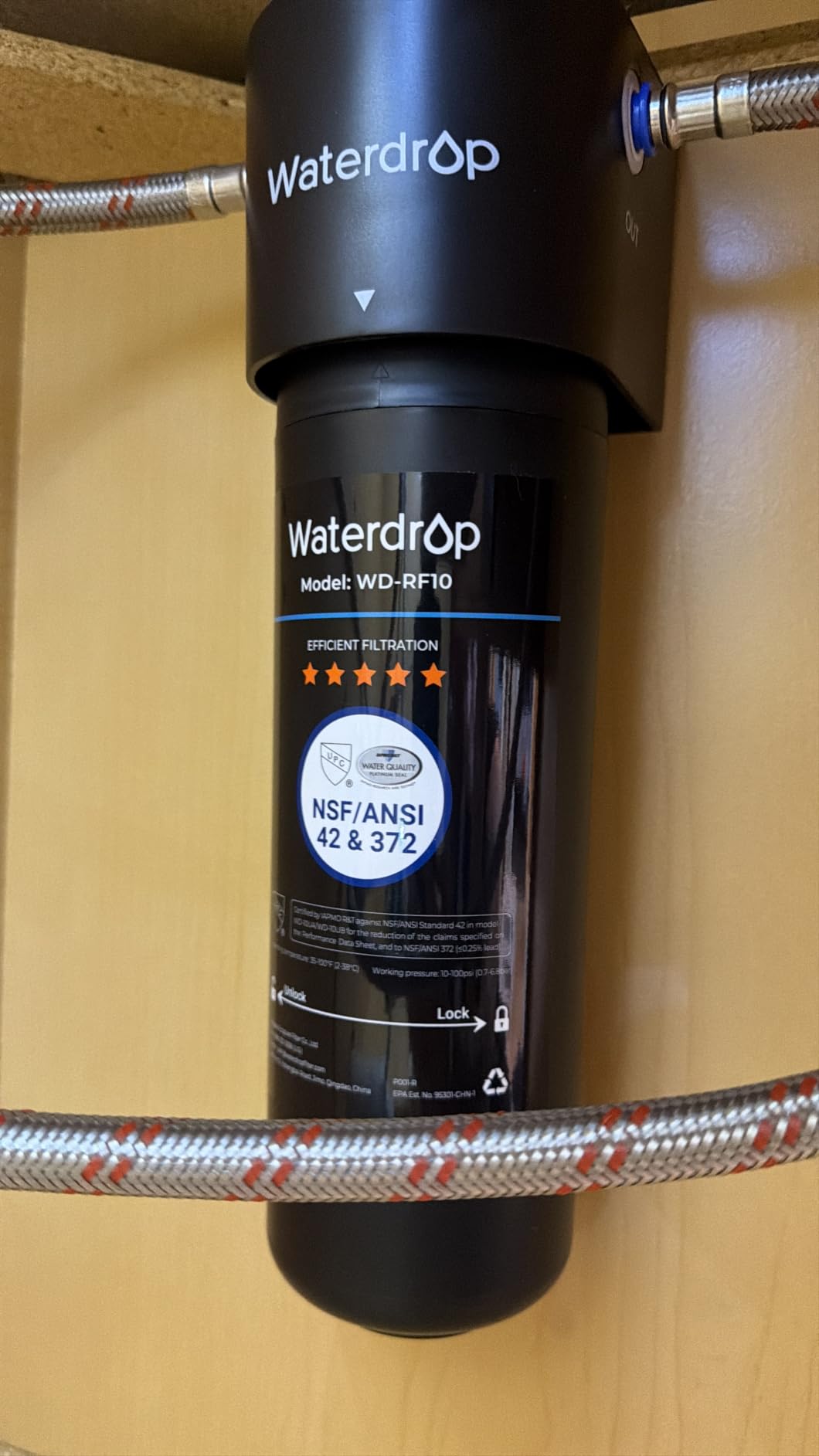 Waterdrop 10UA Under Sink Water Filter System, NSF/ANSI 42 Certified 1 Year | Reduces PFAS, PFOA/PFOS, Lead, Chlorine, Bad Taste & Odor customer photo 1