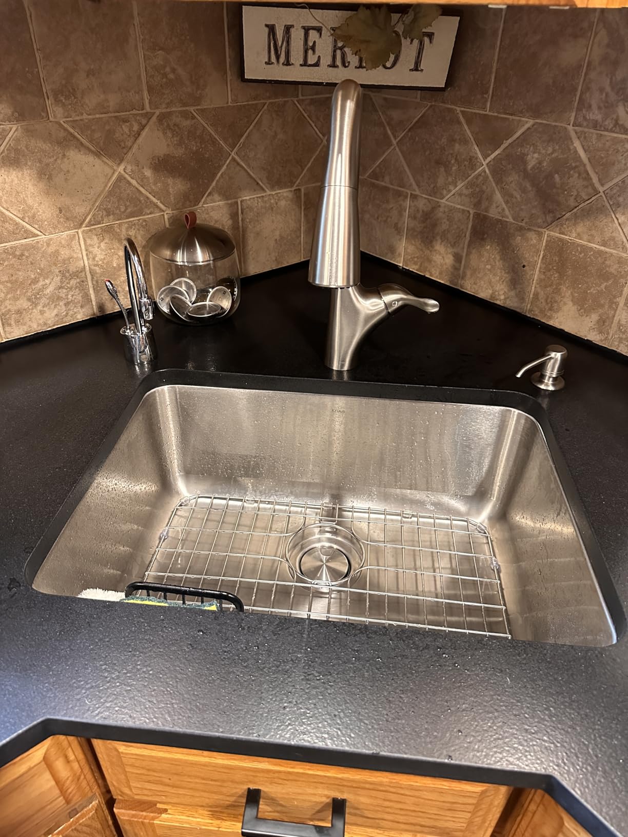 KRAUS Stainless Steel 33 in 16 Gauge Undermount Sink KA1US33B | TRU16 steel, radiant pearl finish masks scratches, rounded corners, NoiseDefend foil-layer soundproofing customer photo 1