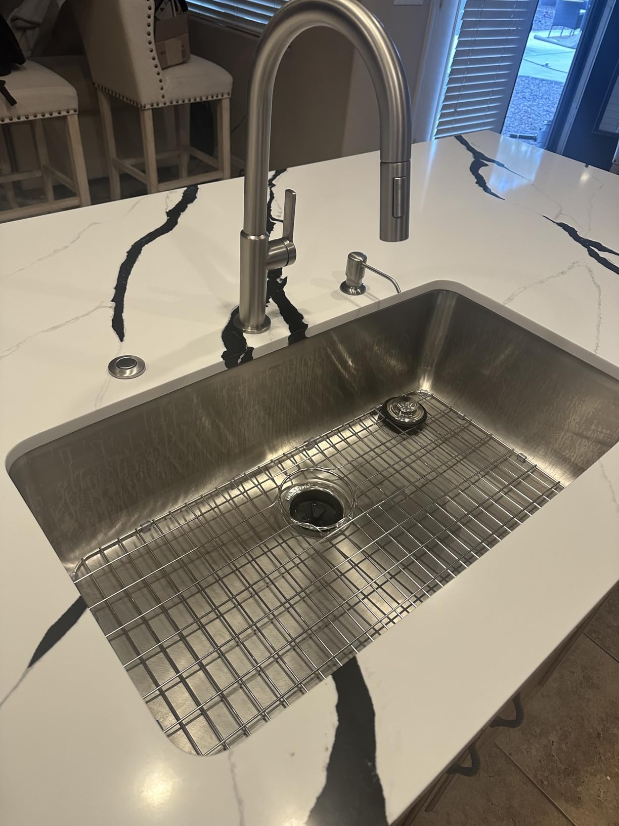KRAUS Stainless Steel 33 in 16 Gauge Undermount Sink KA1US33B | TRU16 steel, radiant pearl finish masks scratches, rounded corners, NoiseDefend foil-layer soundproofing customer photo 2