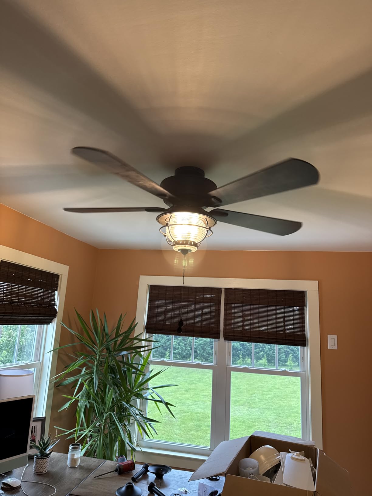 Harbor Breeze Merrimack II 52-in Matte Bronze LED Indoor/Outdoor Ceiling Fan with Light Kit (5-Blade) customer photo 1