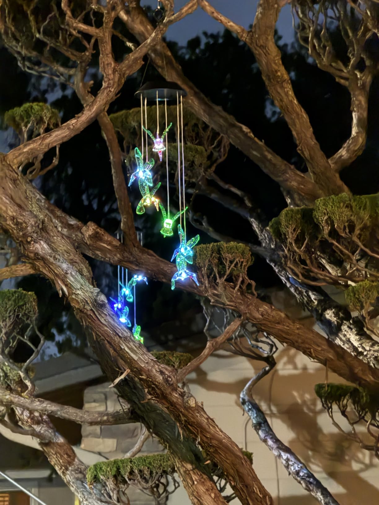 MorTime LED Solar Hummingbird Wind Chime, 25