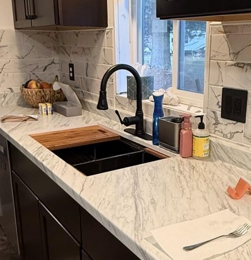Sarlai 33 Kitchen Sink Undermount 33 x 19 Inch Undermount Sink Workstation | Premium 16 Gauge Stainless Steel Deep Single Bowl Under Counter Kitchen Sinks Basin 33x19x10 Round Corner customer photo 1