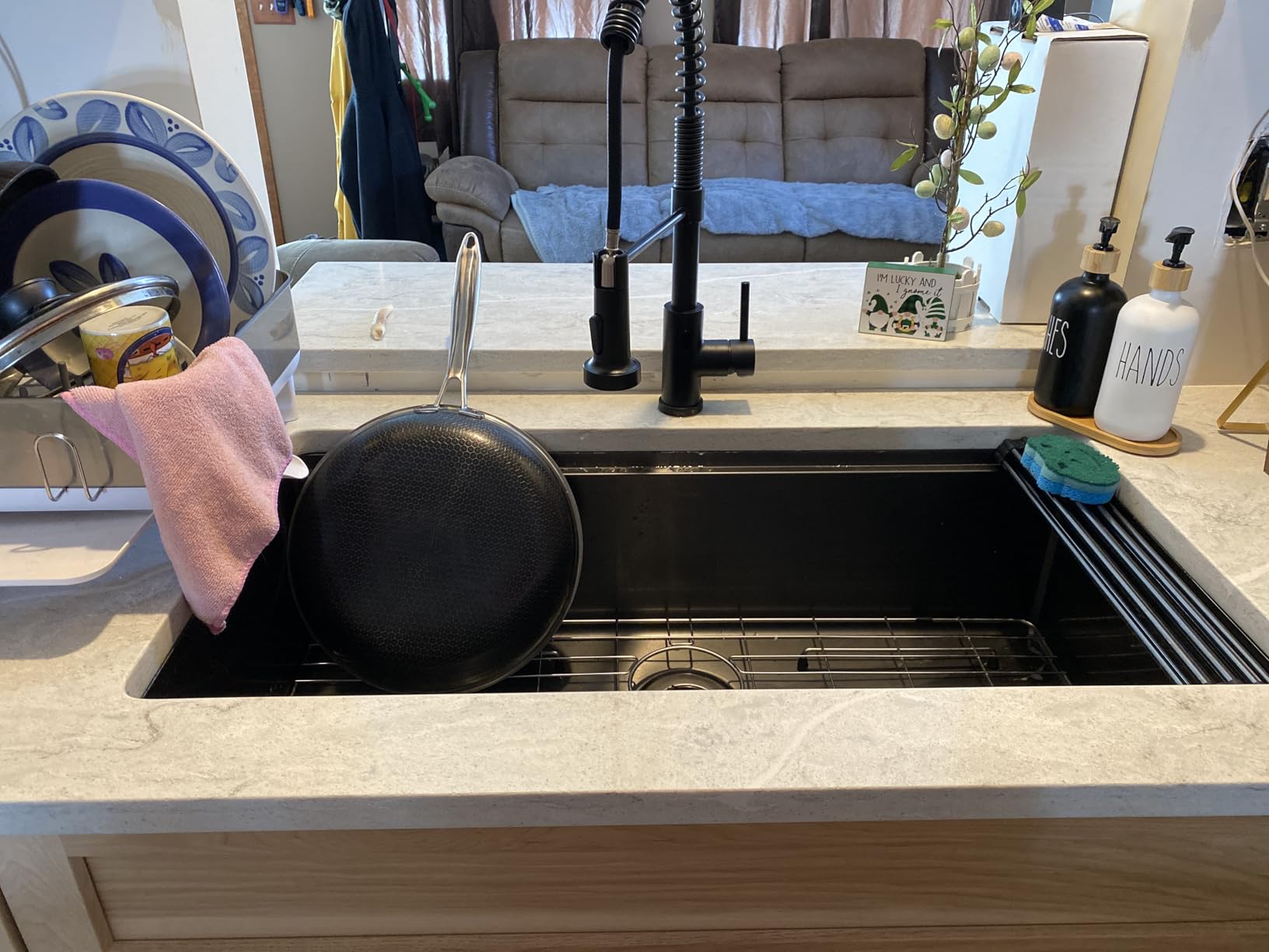 Sarlai 33 Kitchen Sink Undermount 33 x 19 Inch Undermount Sink Workstation | Premium 16 Gauge Stainless Steel Deep Single Bowl Under Counter Kitchen Sinks Basin 33x19x10 Round Corner customer photo 2