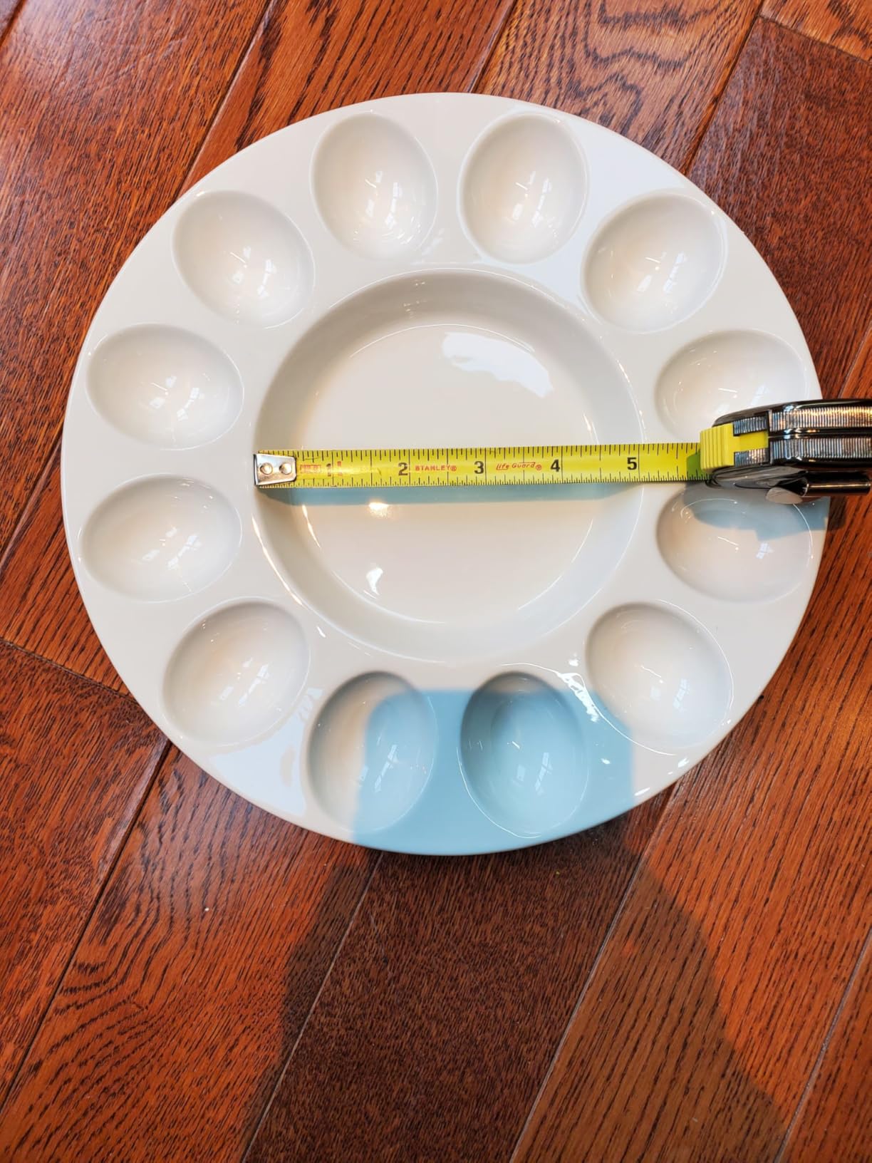 Flexzion Deviled Egg Tray - Ceramic White Porcelain 12 Cup Egg Serving Tray Catering Platter for Hard Boiled Eggs, Easter Eggs Holder & Deserts Unique Decorative Kitchen Dish Plate Palette customer photo 1
