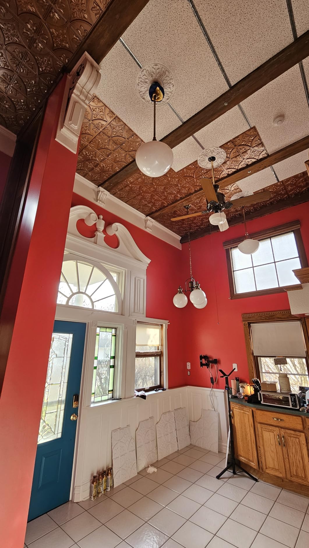 Art3d Drop Ceiling Tiles 2x2 12 Pack, Glue-up PVC Ceiling Panel, Traditional Style in White customer photo 1