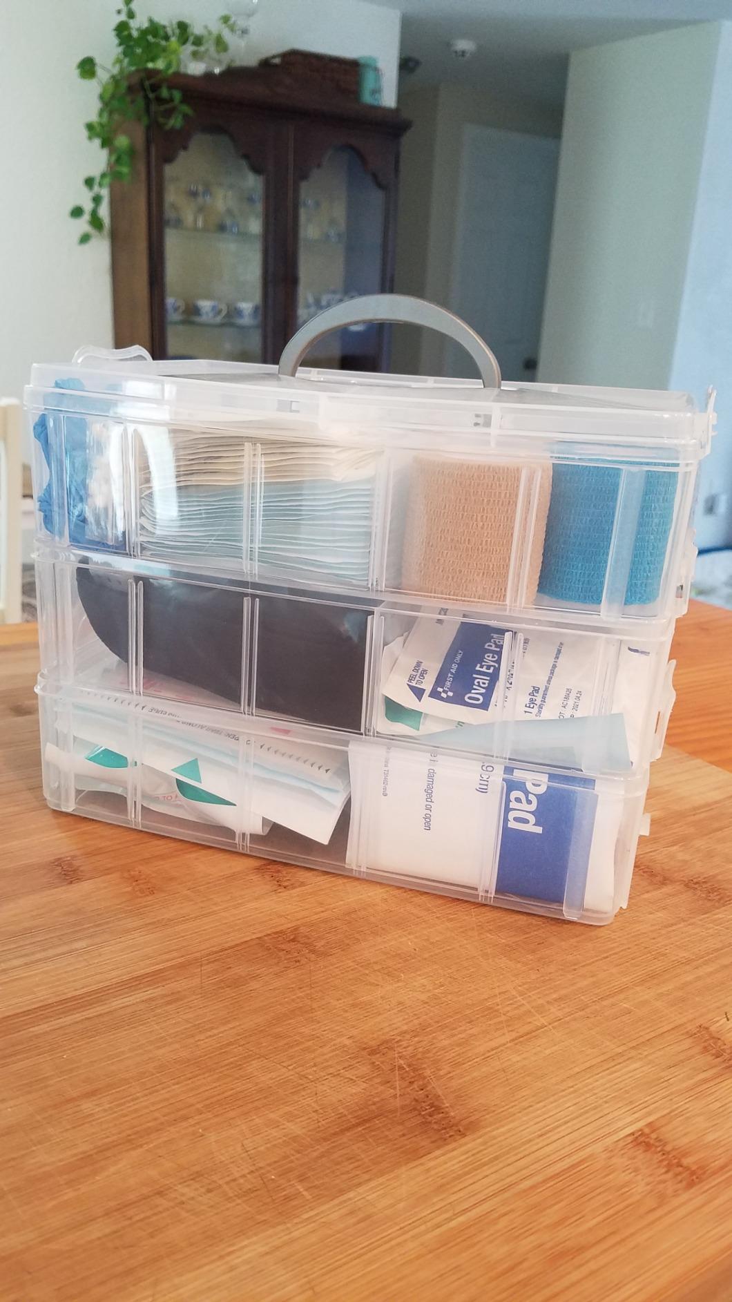Foraineam 3-Tier Stackable Storage Box Organizer with 30 Adjustable Compartments, Plastic Craft Organizer Case Tool Storage Container Bins for Jewelry Beads Arts and Crafts Beauty Supplies customer photo 2