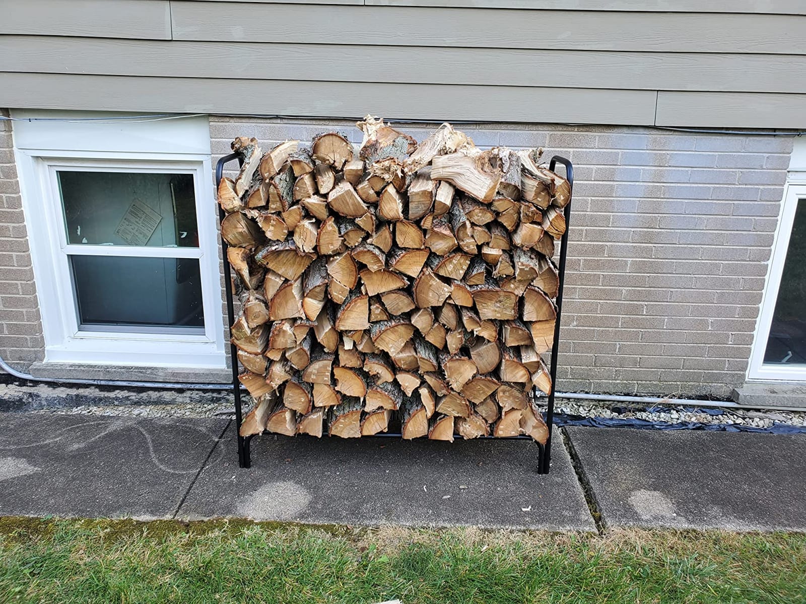 Amagabeli 4ft Firewood Log Rack with Cover Outdoor Heavy Duty Firewood Rack With Weather Resistant 600D Oxford Fabric Cover Indoor Outdoor Wood Racks for Fire Wood Holder customer photo 1