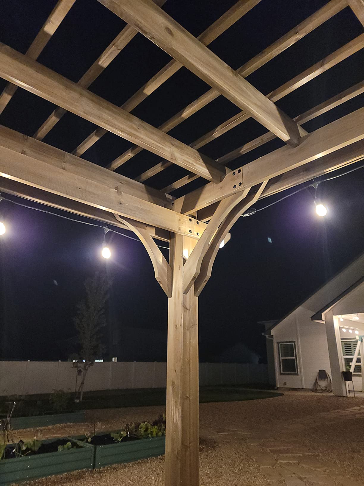 Backyard Discovery Somerville 14' x 10' Cedar Wood Pergola Kit with Trellis Roof, All-Season Durability, High-Wind Rating, PowerPort, Shade for Outdoor Patio, Deck, Garden, and Entertaining customer photo 1