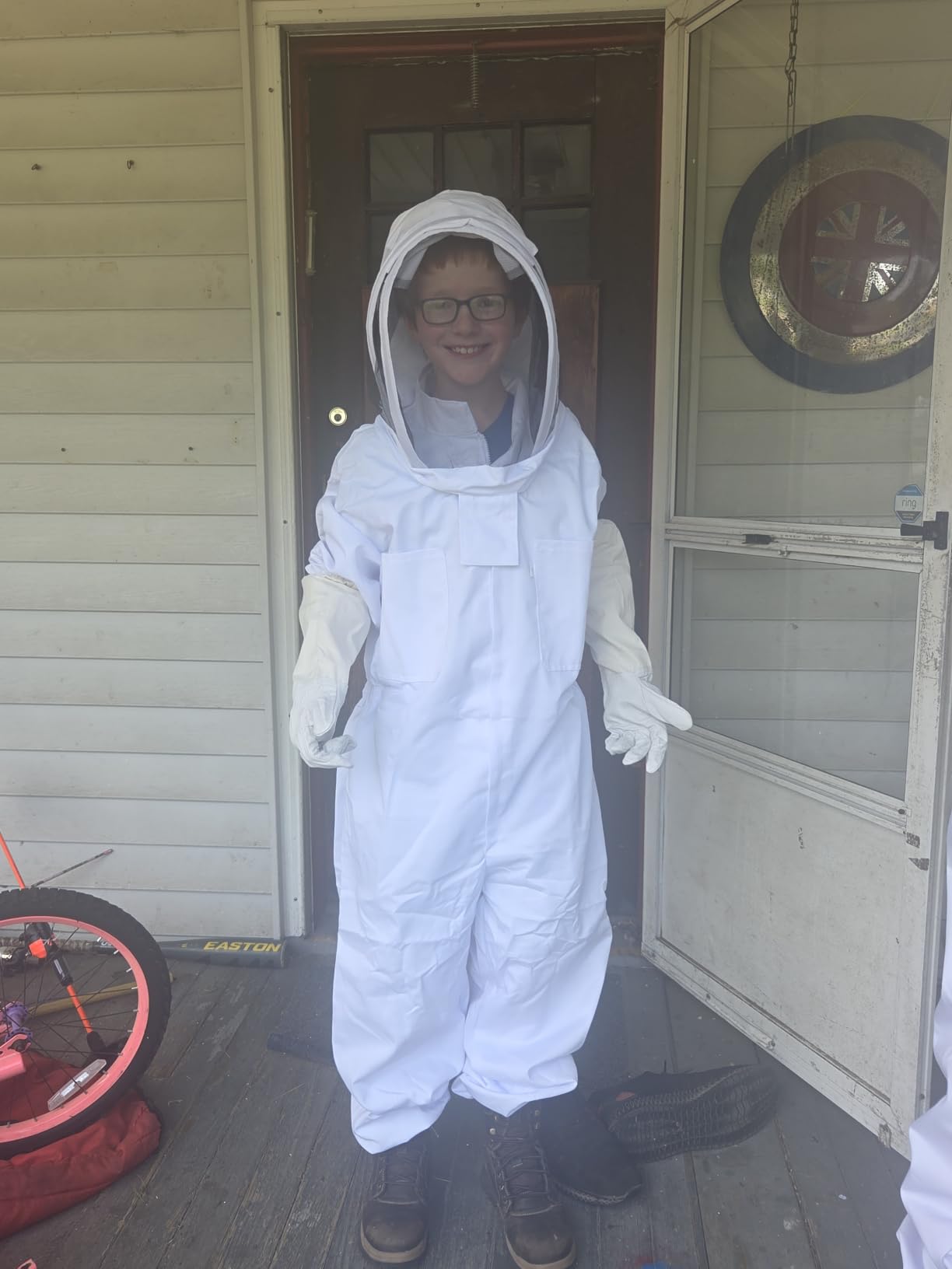 LONGADS Bee Suit for Men, Full Body Beekeeper Suit with Gloves and Veil XXL customer photo 2