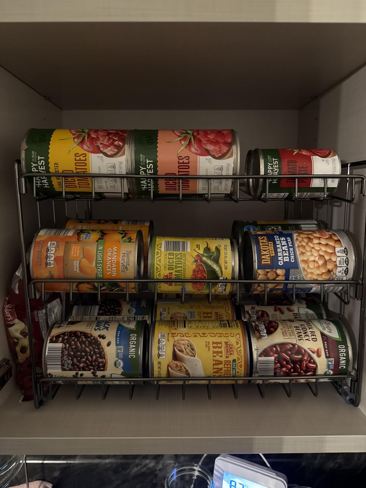 Kitchen Details 3 Tier Can Organizer | Chrome Steel Canned Food Storage Rack | Holds 36 Cans | Space-Saving Pantry & Cabinet Storage Solution | Easy Access to Canned Goods | Freestanding Design customer photo 2