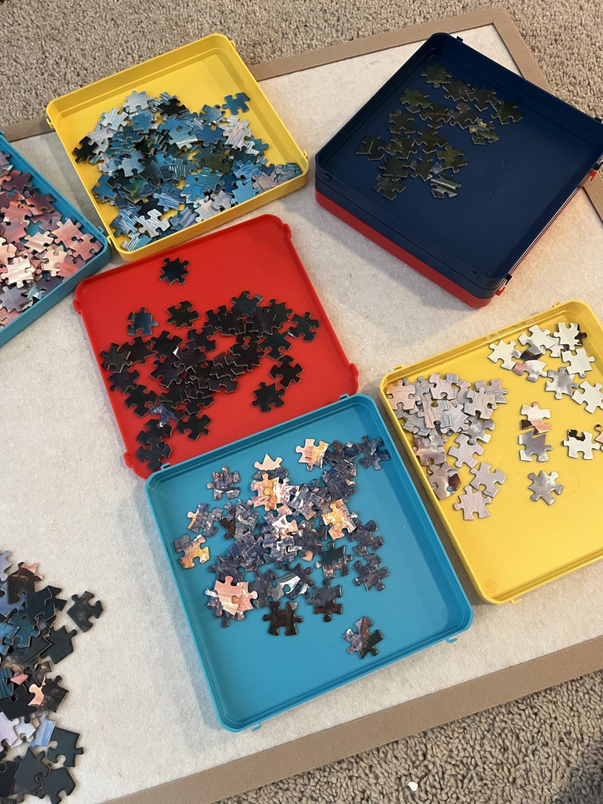 Buffalo Games Puzzle Sorting Trays for Adults, Puzzle Tray Storage, 7 Pc | Up to 1000 Pieces Sorted, Safety Lid for Easy Put Away, Interlocking Trays Fit Your Workspace, Puzzle Organizer for Adults customer photo 1
