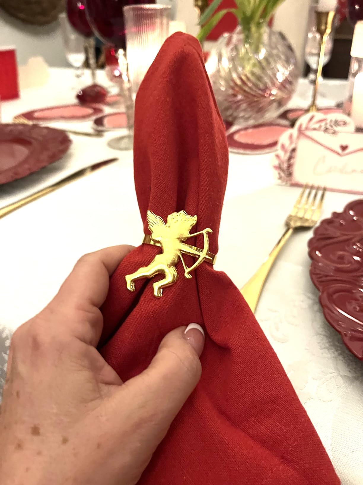Patriotic Napkin Rings Set of 6, Star Napkin Ring Holders for Independence Day, Flag Day Serviette Buckle Holder, 4th of July Party Decorations (Star) customer photo 1