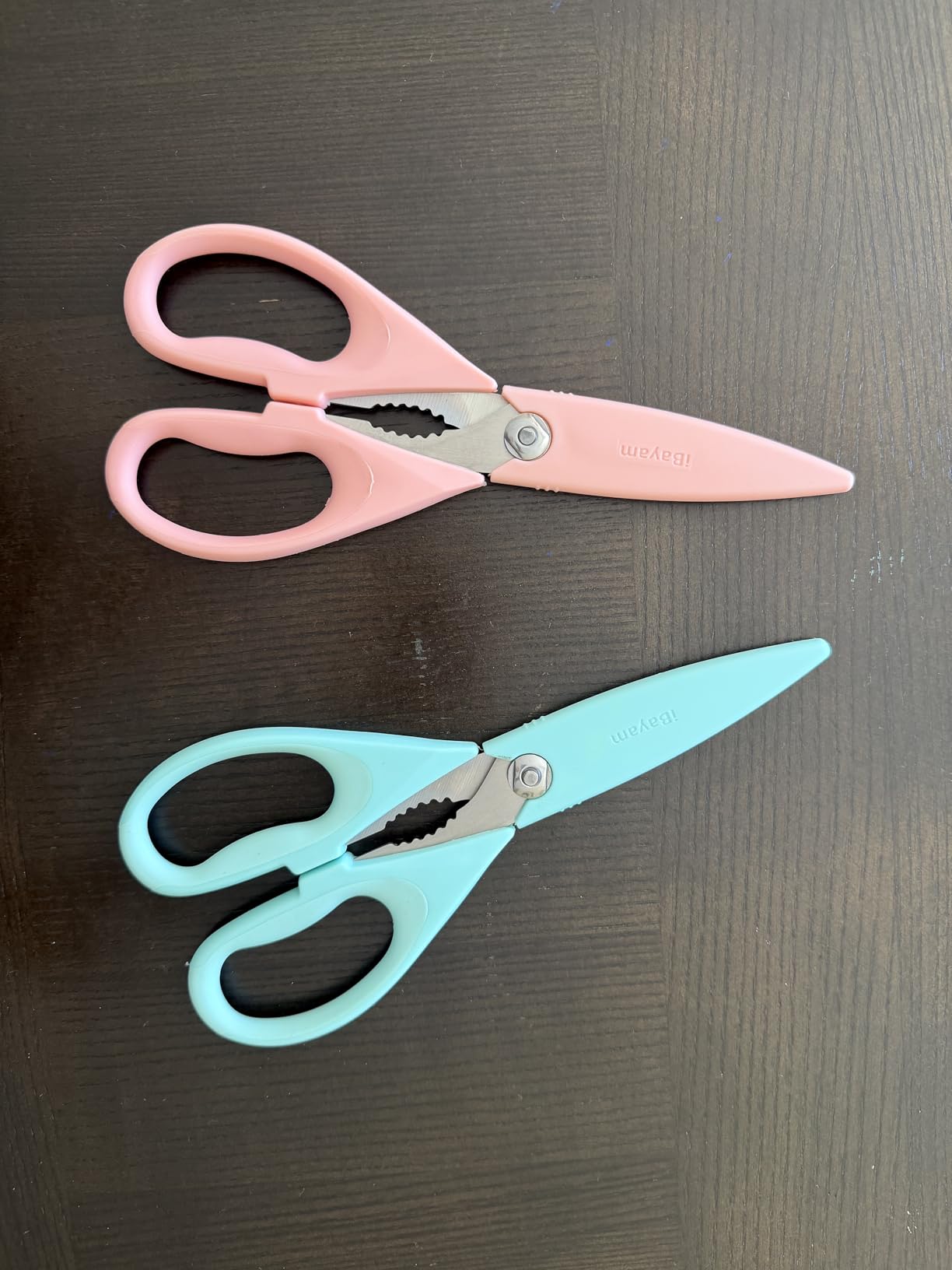 iBayam Kitchen Scissors Shears All Purpose Heavy Duty, Protective Sheath | 2-Pack, Ultra-Sharp Stainless Blades, Soft Comfort-Grip, Dishwasher Safe, Cutting Food Cooking Meat Poultry Kitchen Utensils customer photo 2