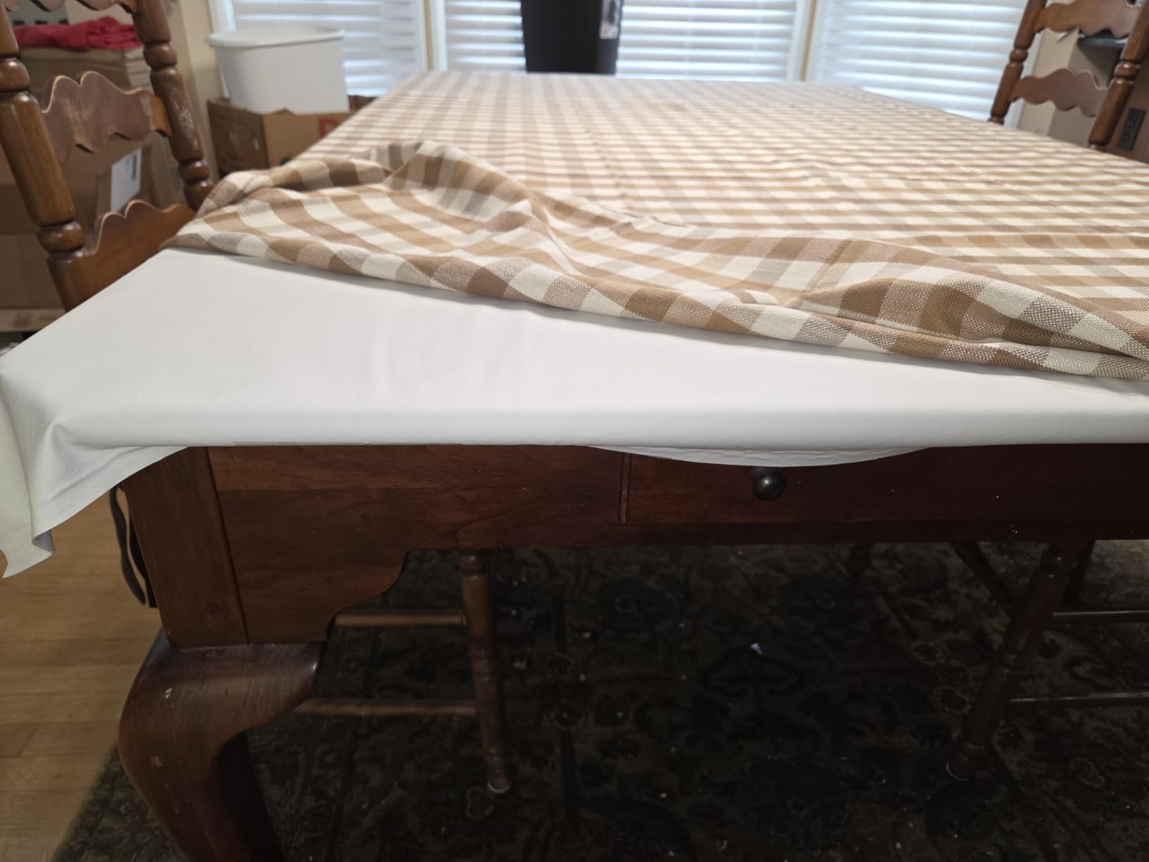 Quality Table Pad Protector, Superior Protection from Spills, Scratches & Heat - Reusable Table Cloth with Cushion Flannel Backing (90