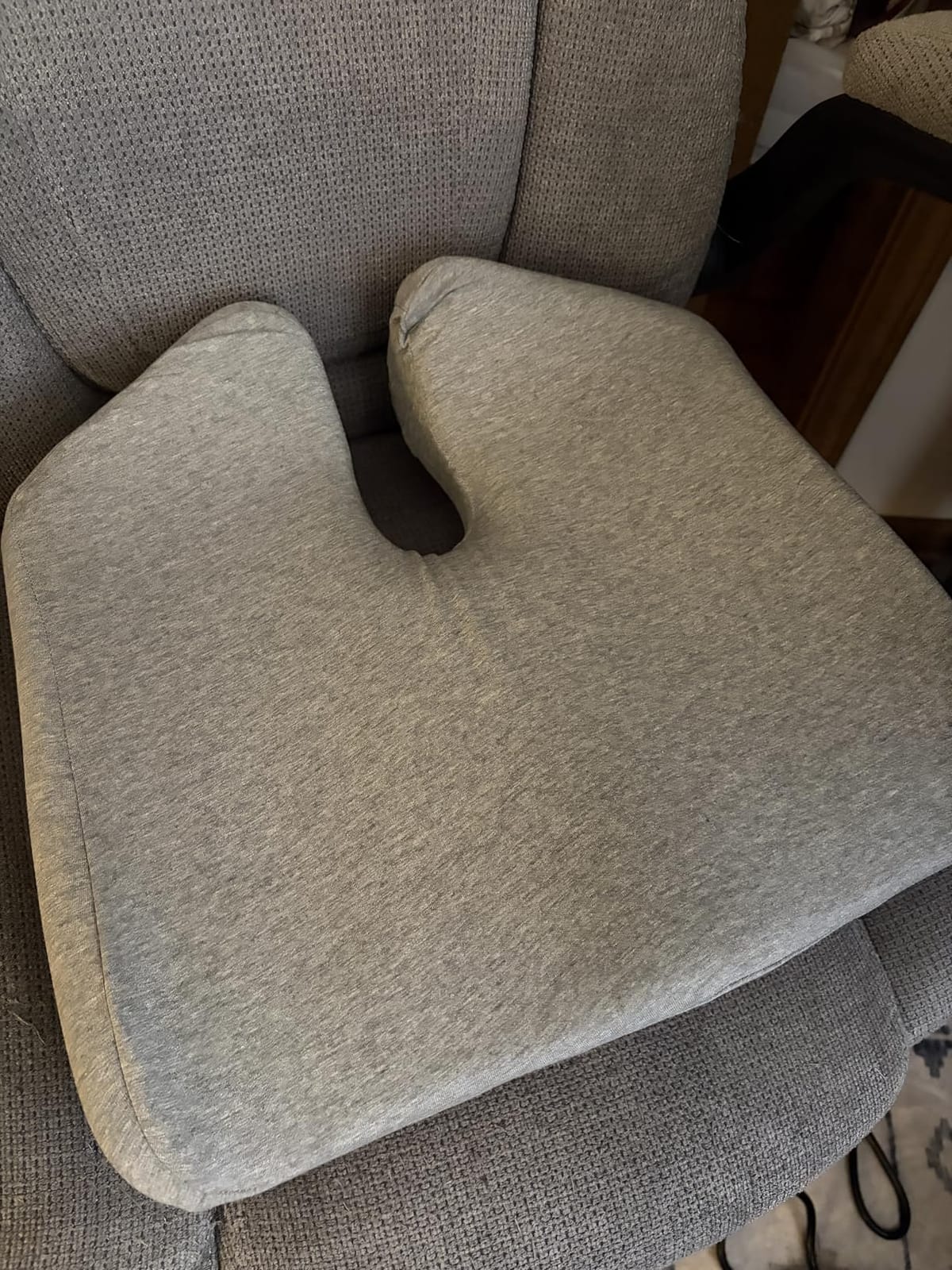 Cushion Lab Patented Pressure Relief Seat Cushion for Long Sitting Hours on Office & Home Chair - Extra-Dense Memory Foam for Soft Support. Car Pad for Hip, Tailbone, Coccyx, Sciatica - Black customer photo 2