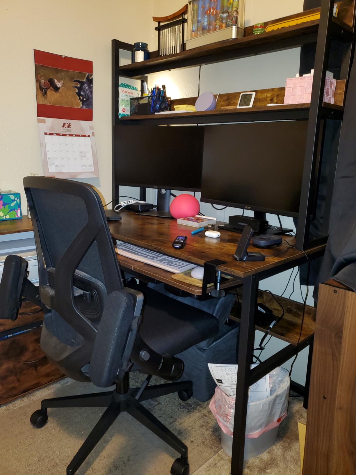 Aquzee Computer Desk with Shelves, 47