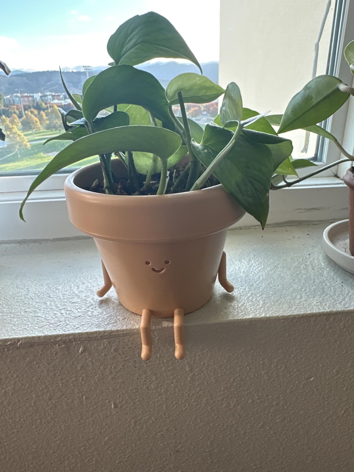 Original Earthlings Sitting Small Plant Pot, Cute Pots for Plants - 4 Inch | Indoor Planter with Drainage Plug, Cute Desk Decor, Best Friend & Teacher Gift, Succulent & Cactus Pot Idea customer photo 1