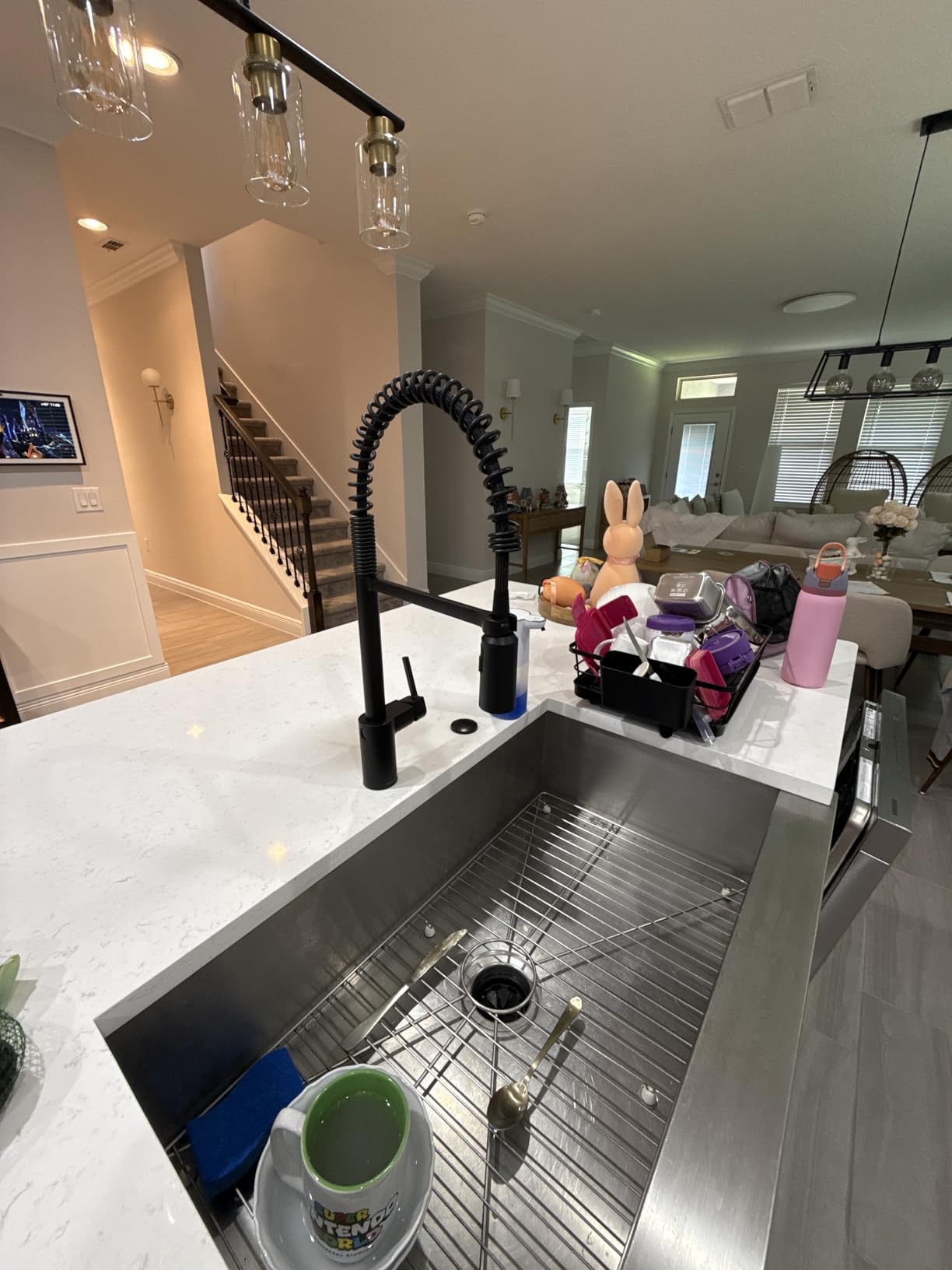 Moen Align Brushed Gold Motionsense Wave Sensor Touchless One Handle Pre-Rinse Farmhouse Spring Kitchen Faucet, 5923EWBG customer photo 1