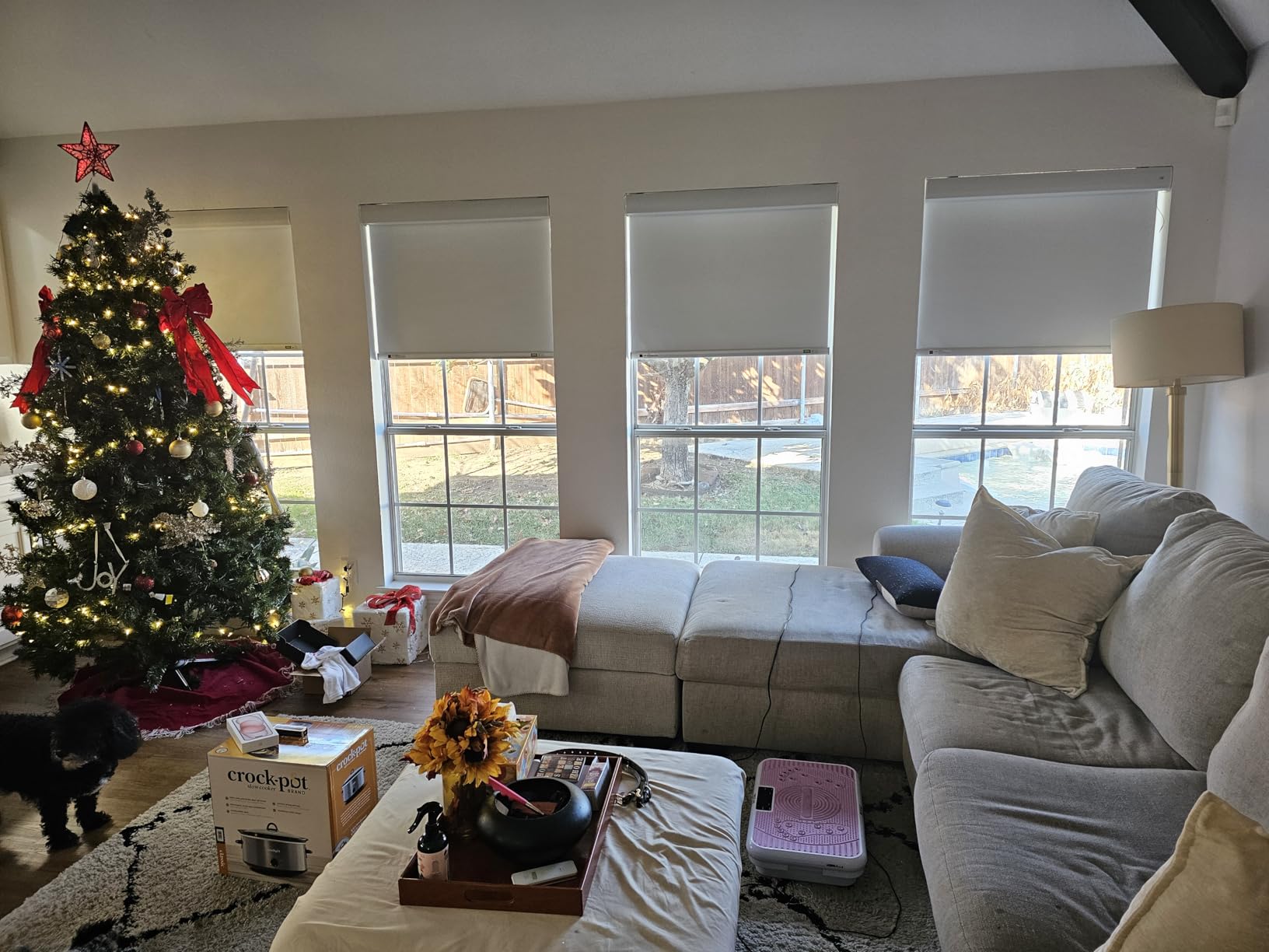 Motorized Blackout Roller Shades Remote Control Rechargeable(82010G) | Custom width options Optional Matter-compatible motor Smart home control via hub UV protection Ideal for home & office customer photo 2