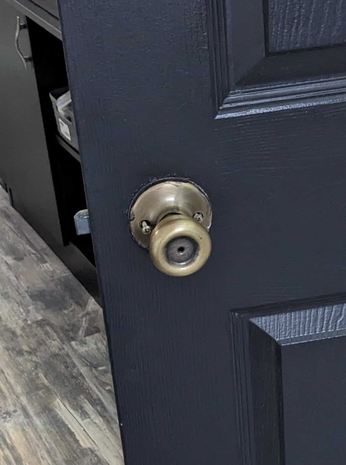 GOBEKOR 10 Pack Privacy Door Levers Bedroom Door Handle with Lock Satin Nickel Interior Door Handles Keyless Door Lock Wave Bed/Bath Lever customer photo 2