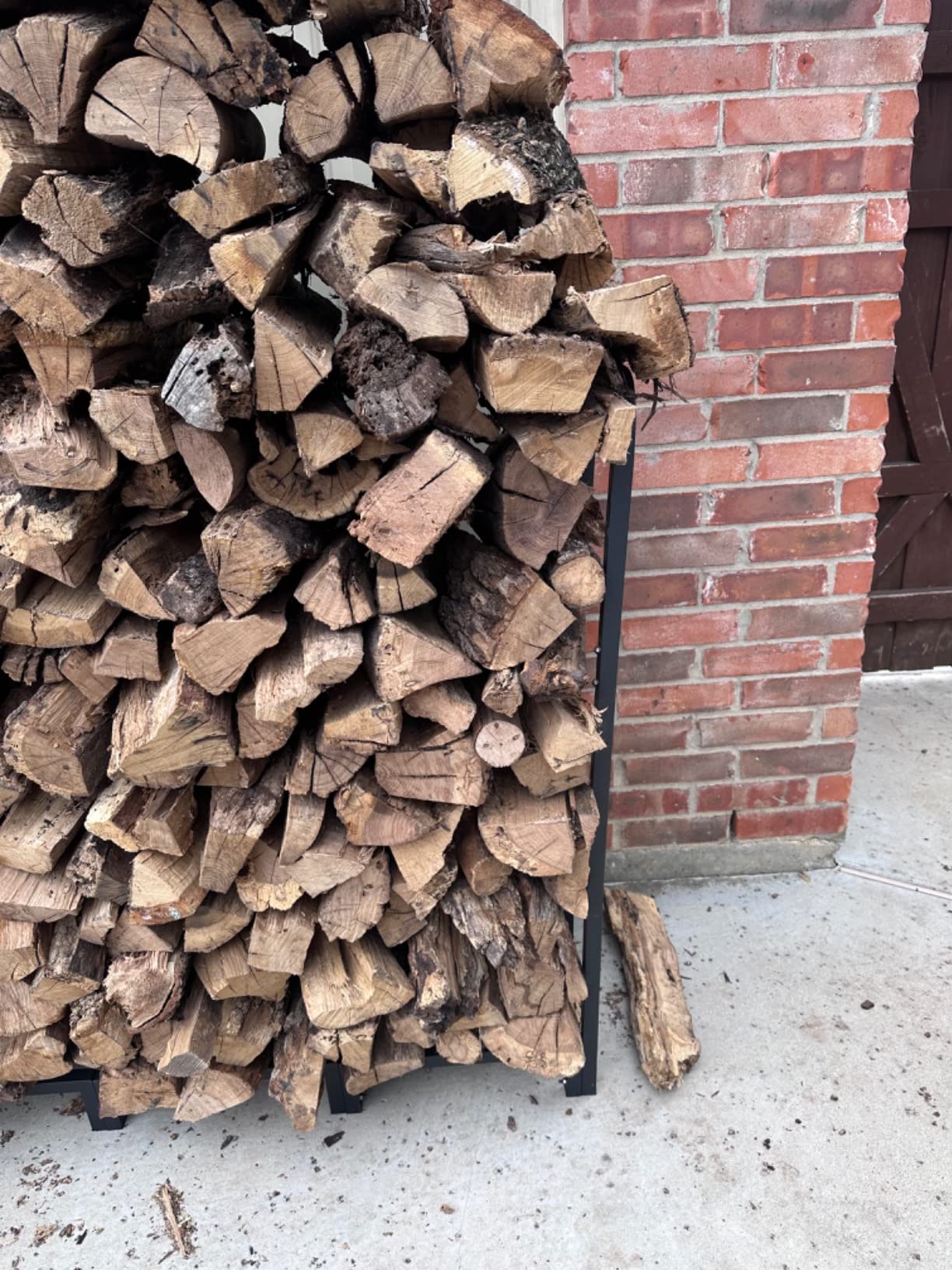 Firewood Rack Outdoor 8ft Heavy Duty Logs Holder for Indoor Fireplace Metal Wood Pile Storage Stacker Organizer, Matte Black customer photo 2