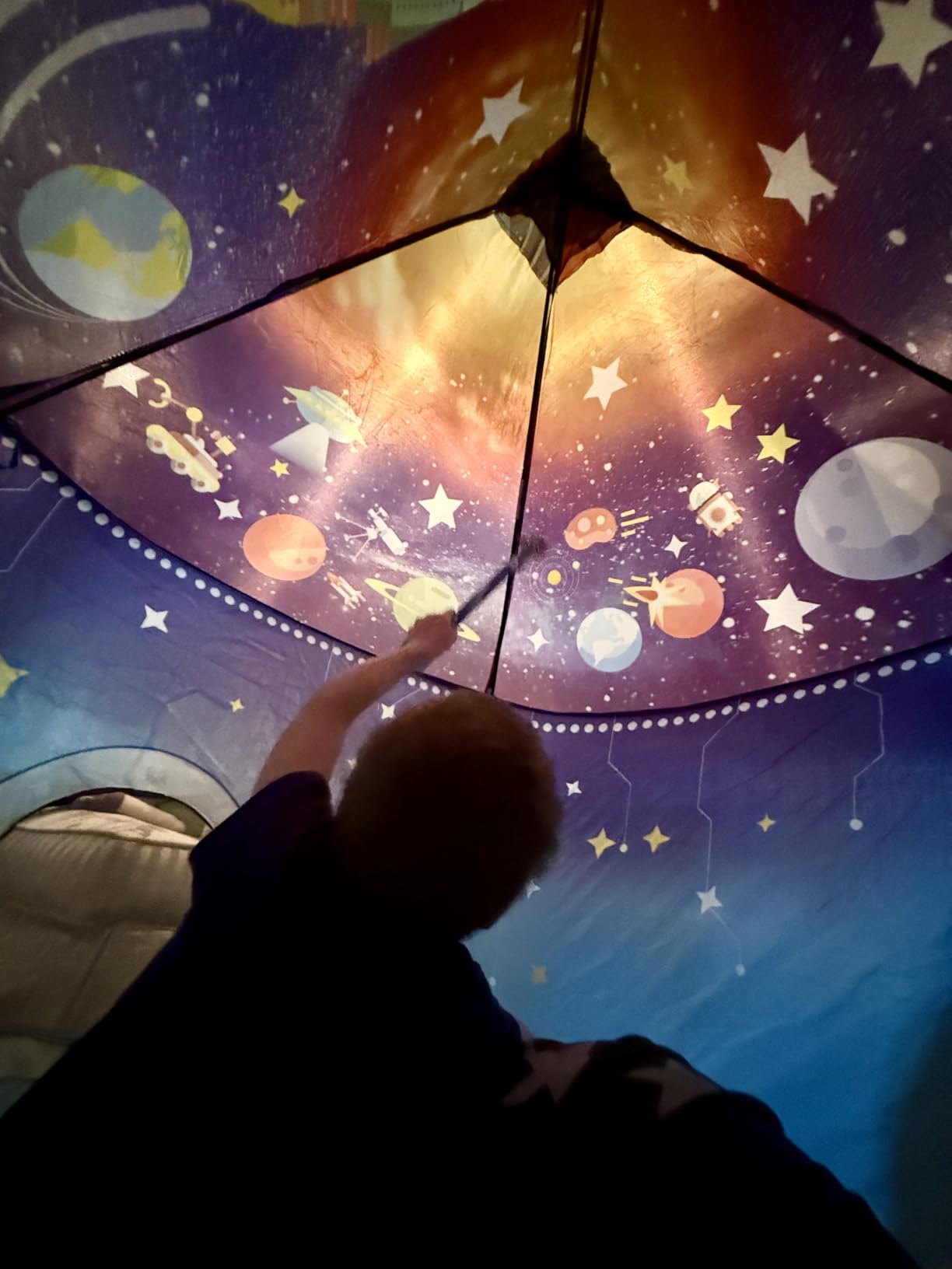 WillingHeart Play Tent for Kids, Rocket Ship Spaceship Space Themed | Pretend Playhouse, Indoor Outdoor Games, Pop Up Foldable, Birthday Christmas Toy Gift for Boys Girls Toddler Baby customer photo 1