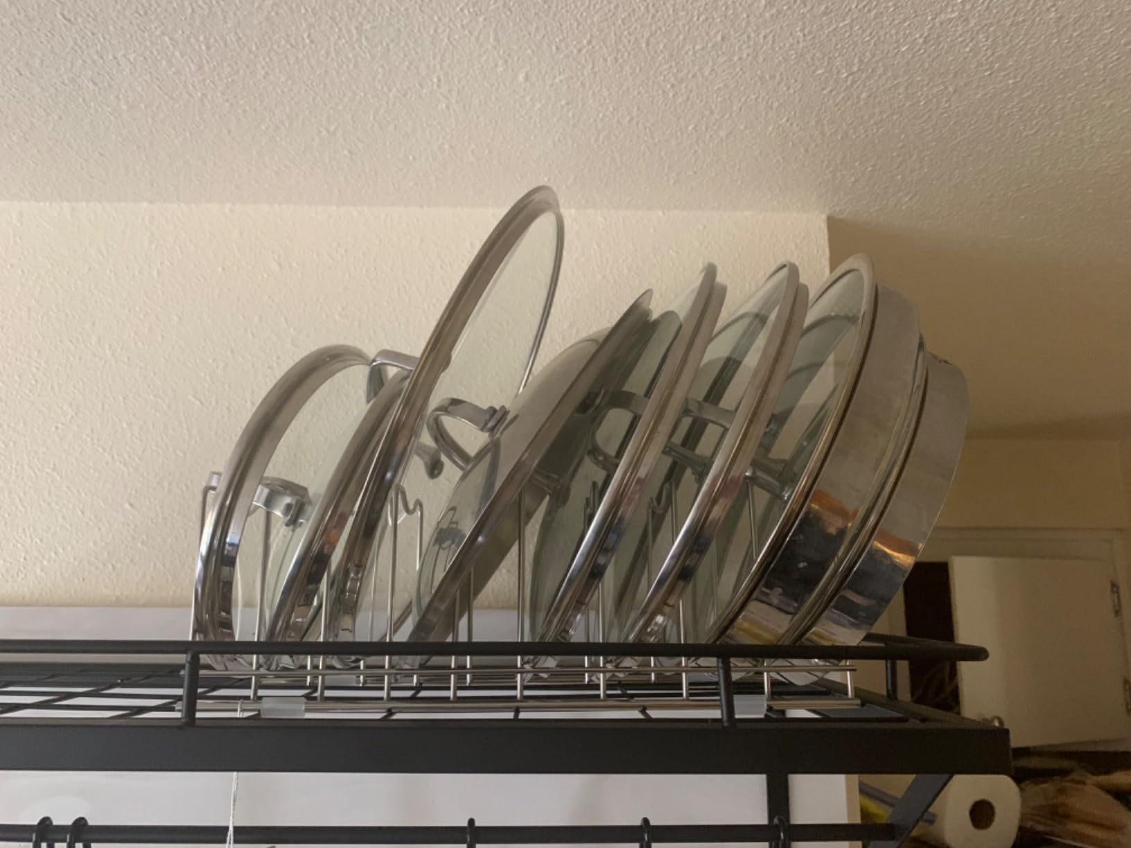 FLSEPAMB Lid Organizer Pot Lid Organizer 10-Tier Pot Lid Rack Holder Suitable for Bakeware Dish Plate, Cutting Boards, Pots & Pans, Serving Trays, Reusable Containers in Cabinet Pantry (1 Pack) customer photo 2