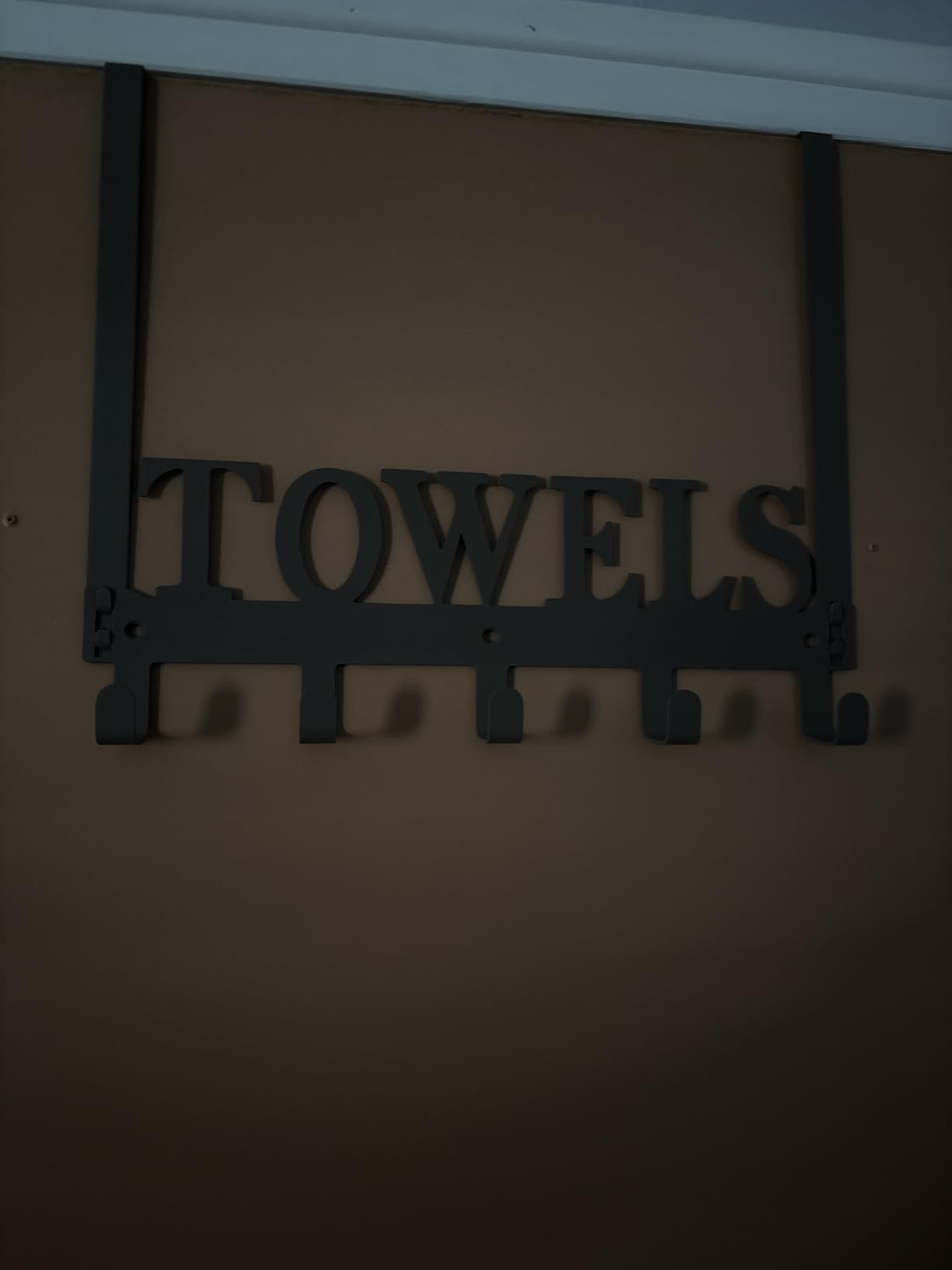 Kuhome Over The Door Hooks, Towel Holder for Bathroom, Door Mount Towel Rack Towel Hooks for Bedroom Beach Towels Bathrobe Wall Mount Hang on The Door Cabinet Cupboard Metal Sandblasted (Black) customer photo 1