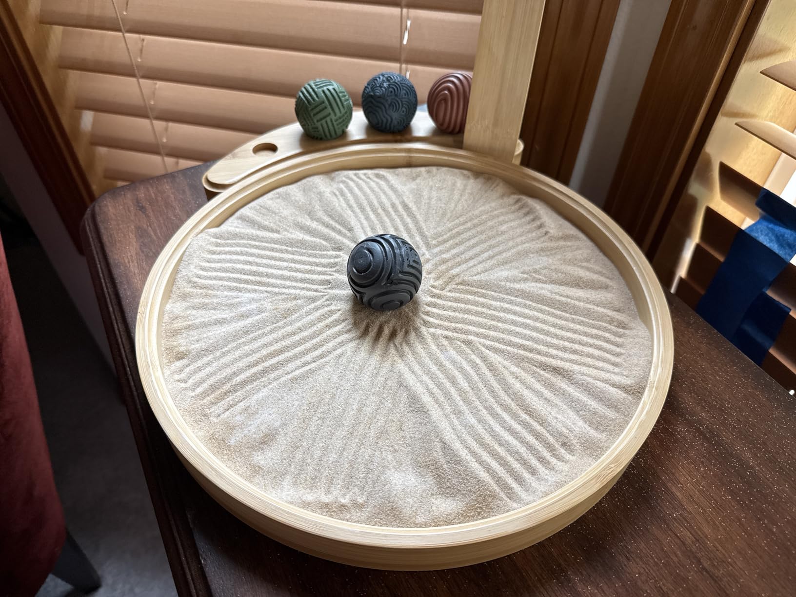 ENSO Zen Garden for Desk, Japanese Bamboo Sand Tray Therapy Kit with Lead-Free Granite Stone, Rake and Brush customer photo 1