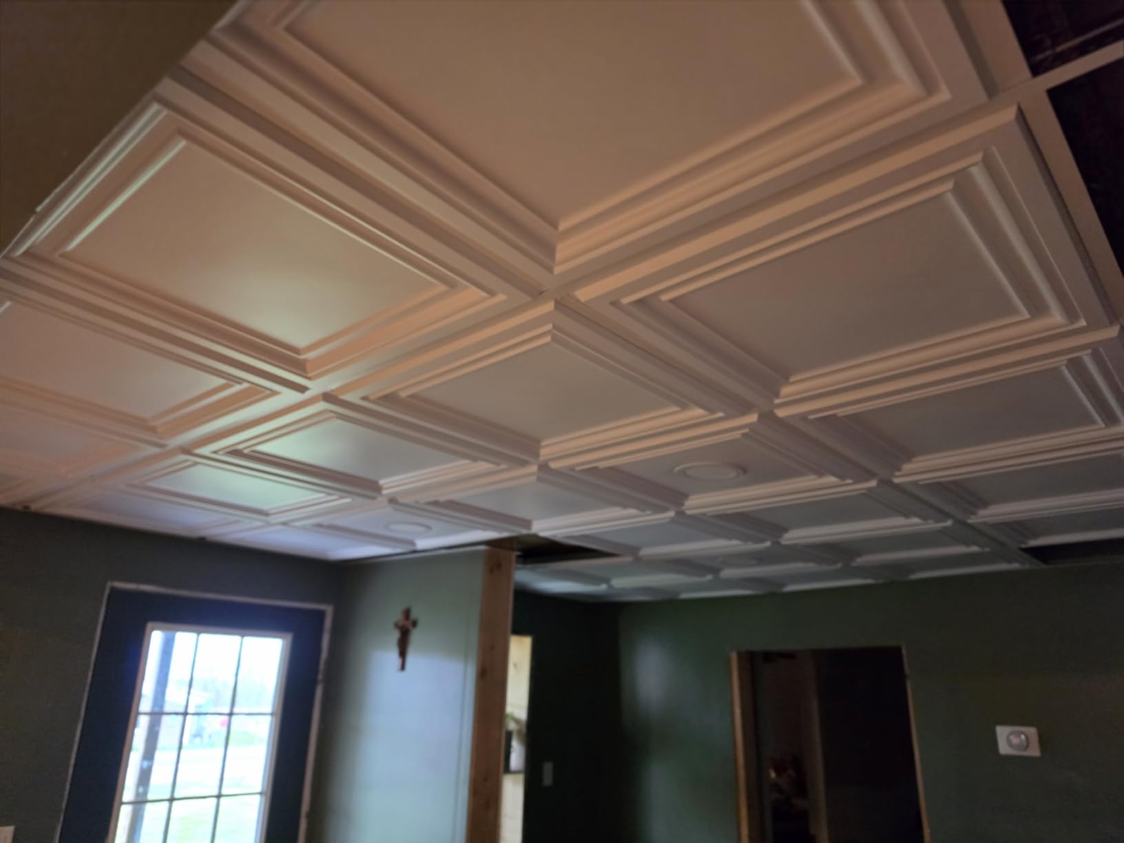 Art3d PVC Ceiling Tiles, 3D Plastic Sheet in White, 2 x 2 ft, 12-Pack | Lightweight, Waterproof, No Sag and Breakage, Compatible with Grid System, Perfect for Basement, Kitchen customer photo 2