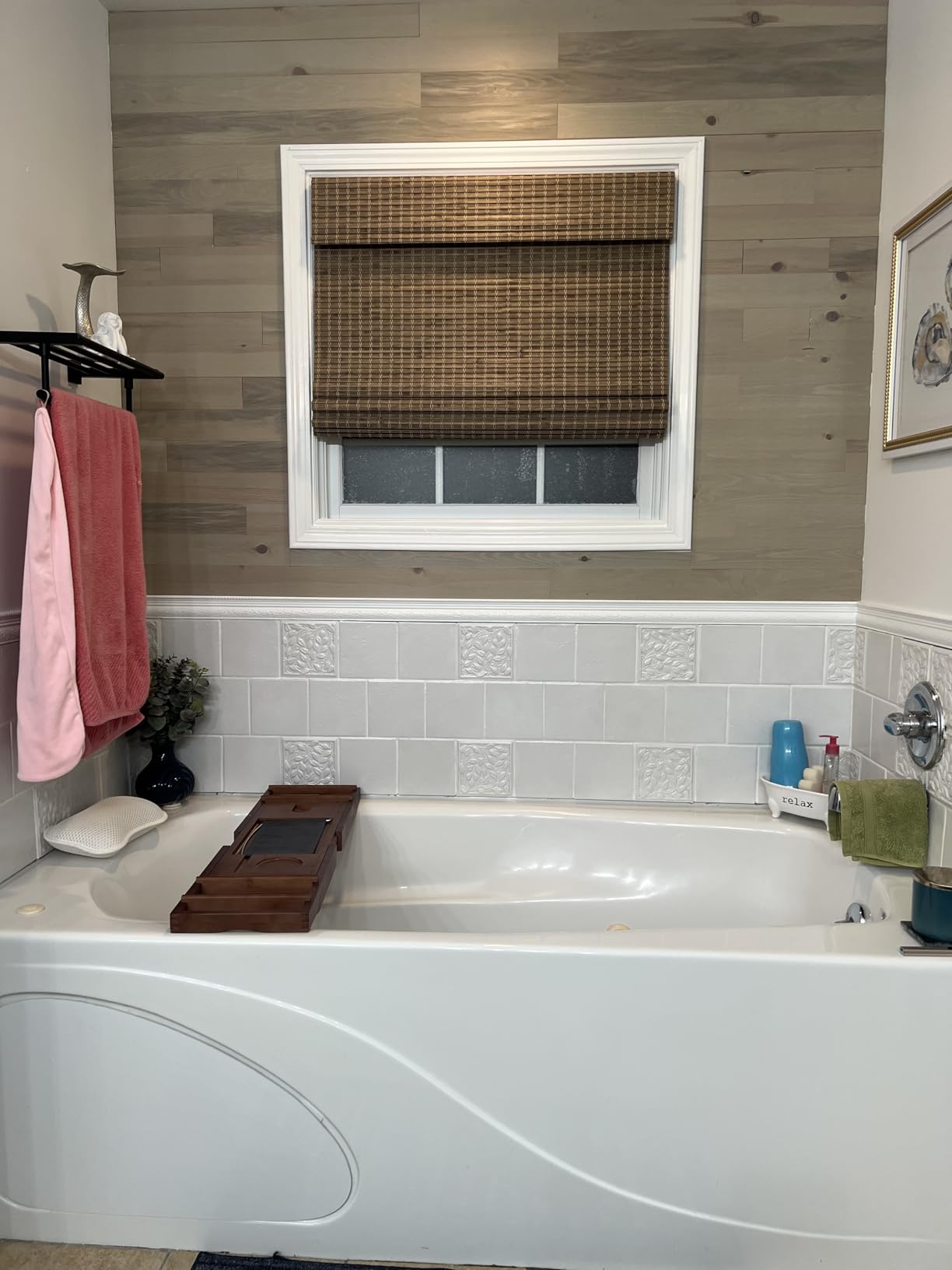 Reclaimed Wood Planks, Peel & Stick Wall Panels, Baxter Blonde | Made in USA. Smooth real wood planks with heavy-duty 3M adhesive for easy DIY accent walls, backsplashes, and interior décor. customer photo 1