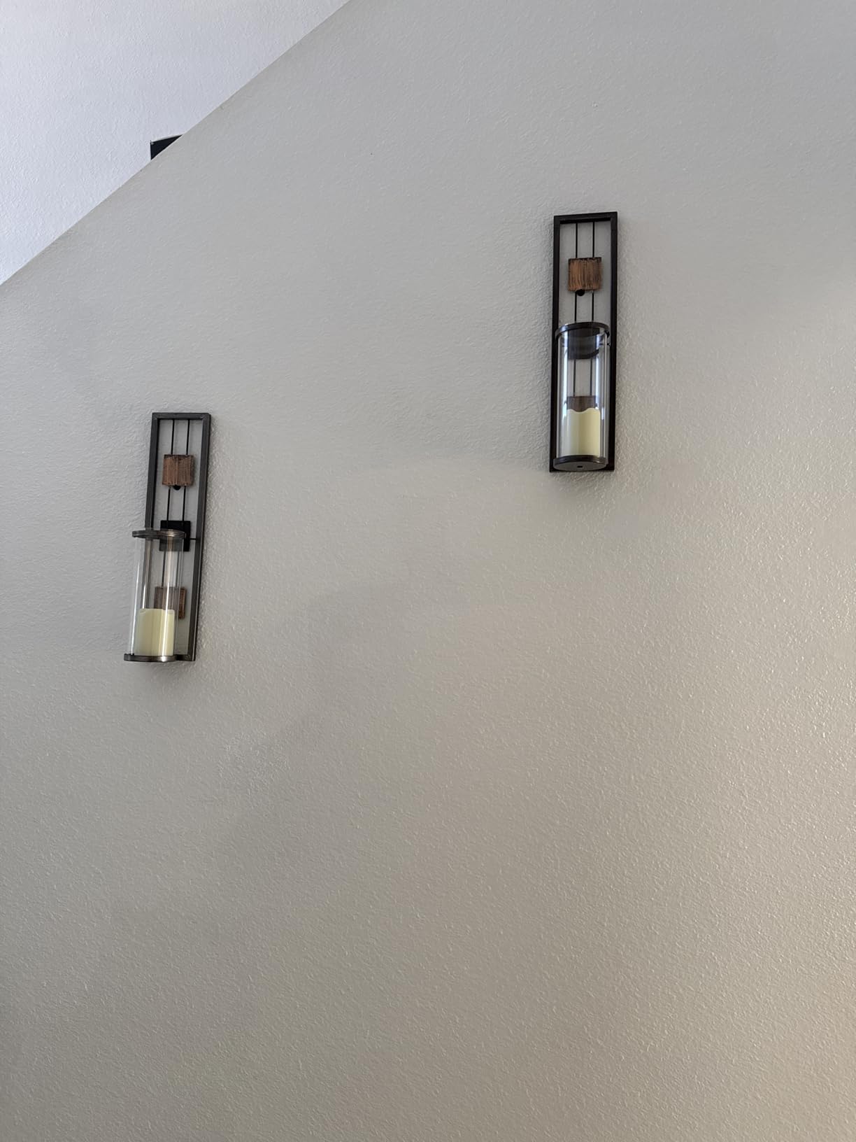 Shelving Solution Wall Sconce 14.4 x 3.5 Inch, with Tea Light Candle Holder Antique Bronze Style Metal Wall Art Decorations for Living Room, Bathroom, Dining Room and Office, Set of 2 customer photo 1